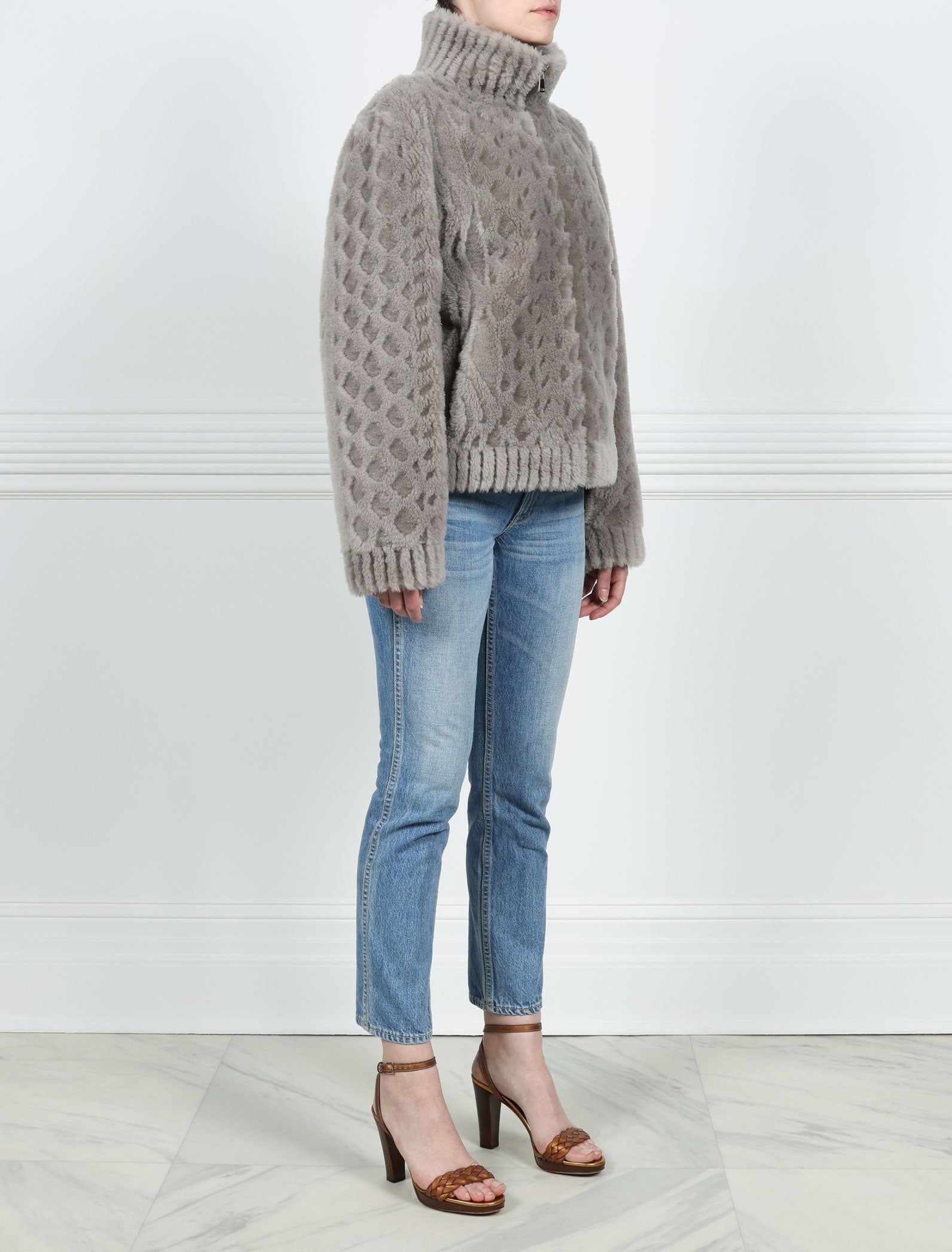 The Amber Grooved Wool Zip Jacket sold by Pologeorgis product image thumbnail 4