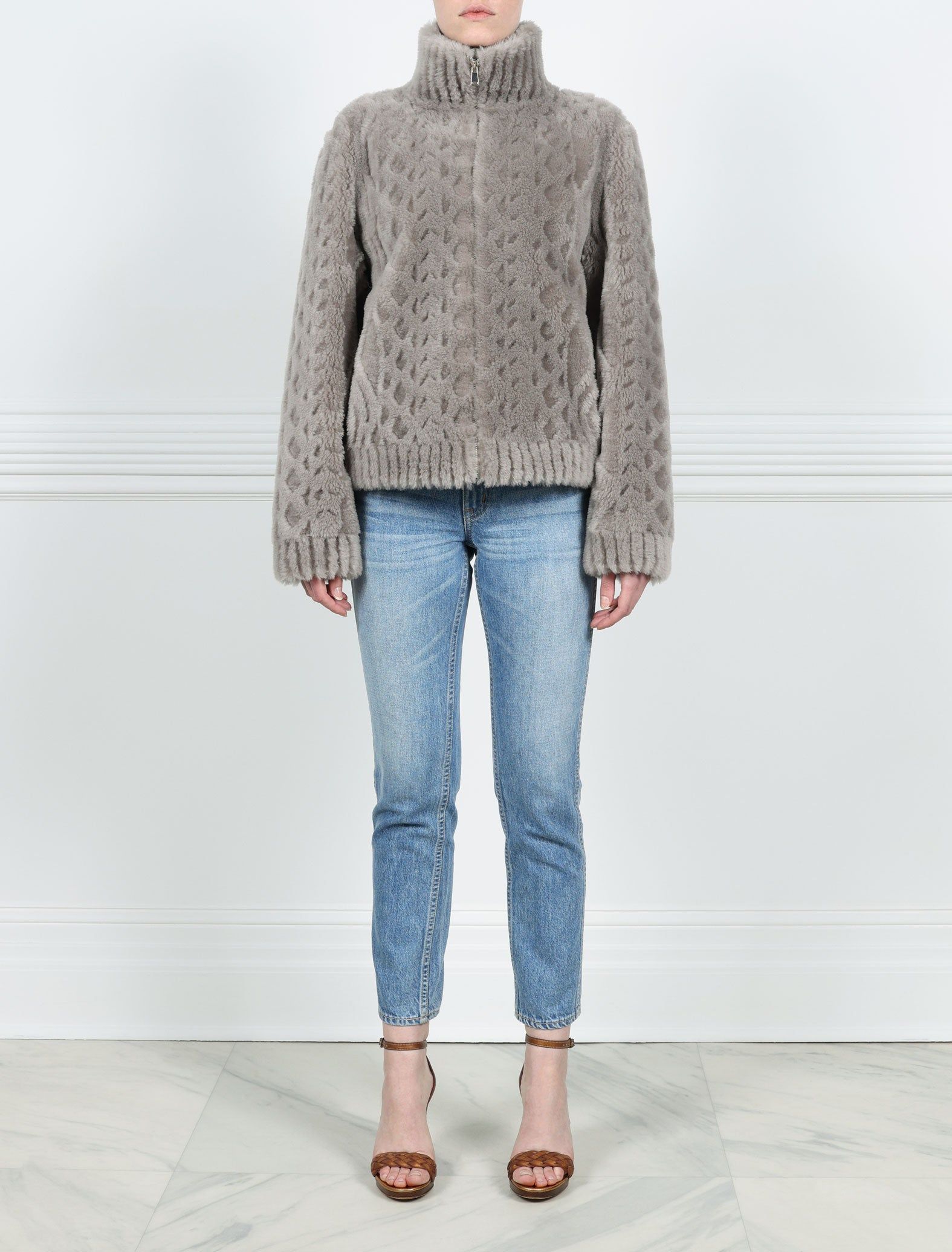 The Amber Grooved Wool Zip Jacket sold by Pologeorgis product image thumbnail 3