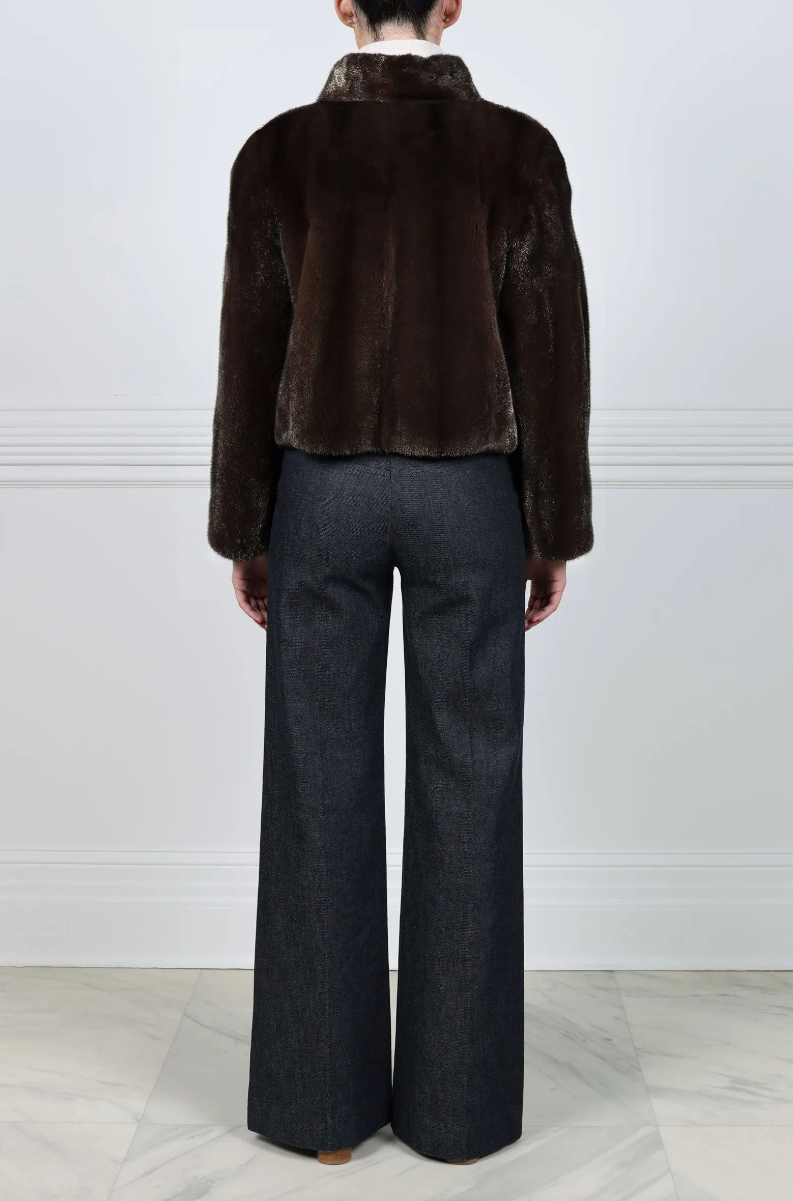 V-Neck Metallic Mink Fur Jacket sold by Pologeorgis product image thumbnail 2