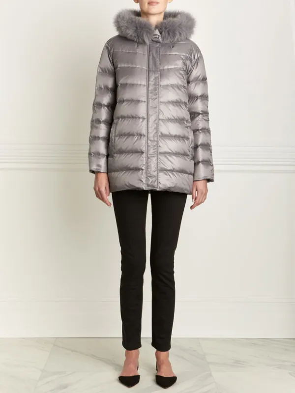 The Vail Fur lined Puffer Coat sold by Pologeorgis