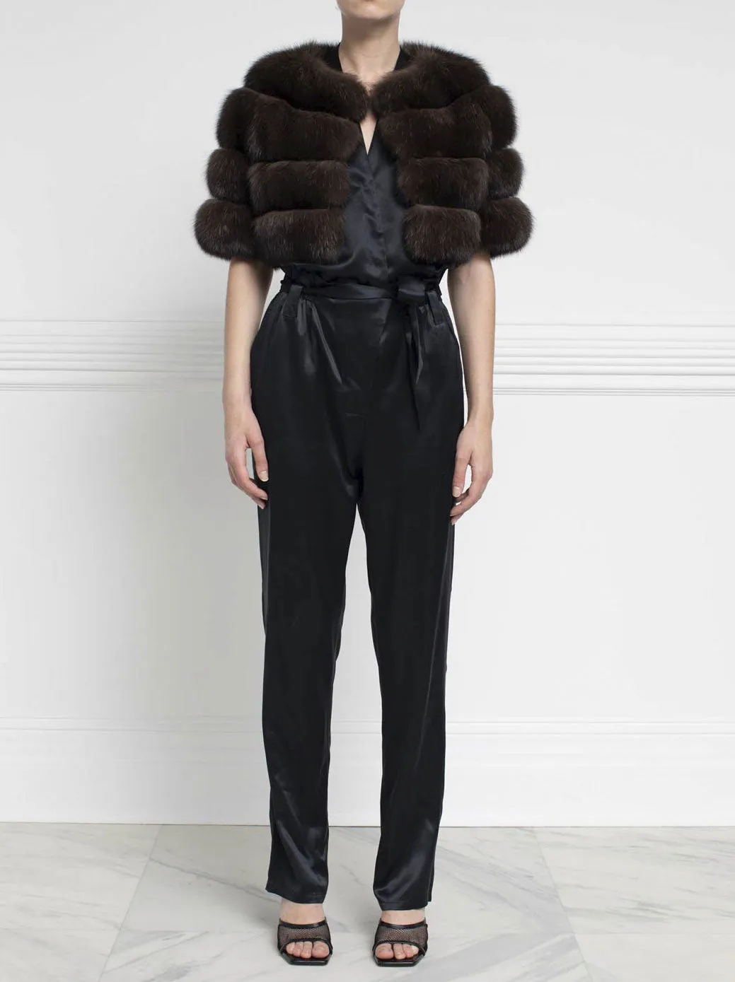 The Sable Stratus Fur Shrug sold by Pologeorgis