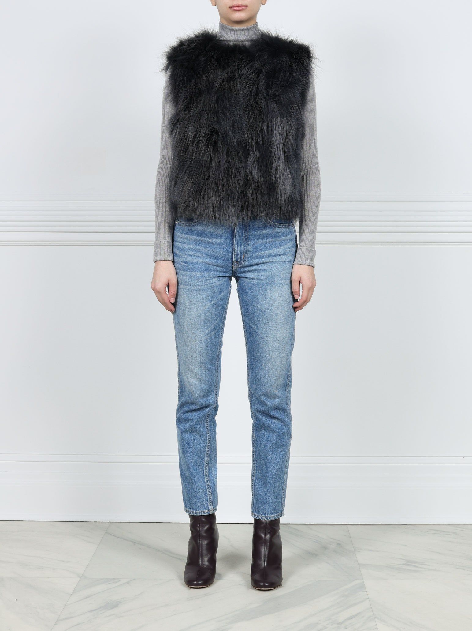 Coyote Fur Patchwork Vest sold by Pologeorgis