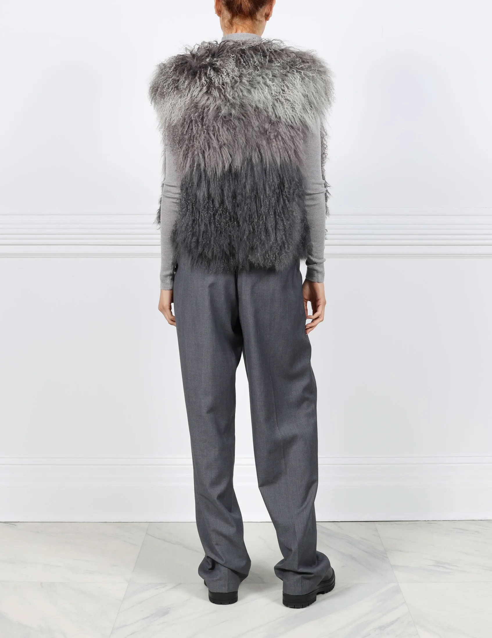 Tri-Tone Curly Shearling Vest sold by Pologeorgis product image thumbnail 5