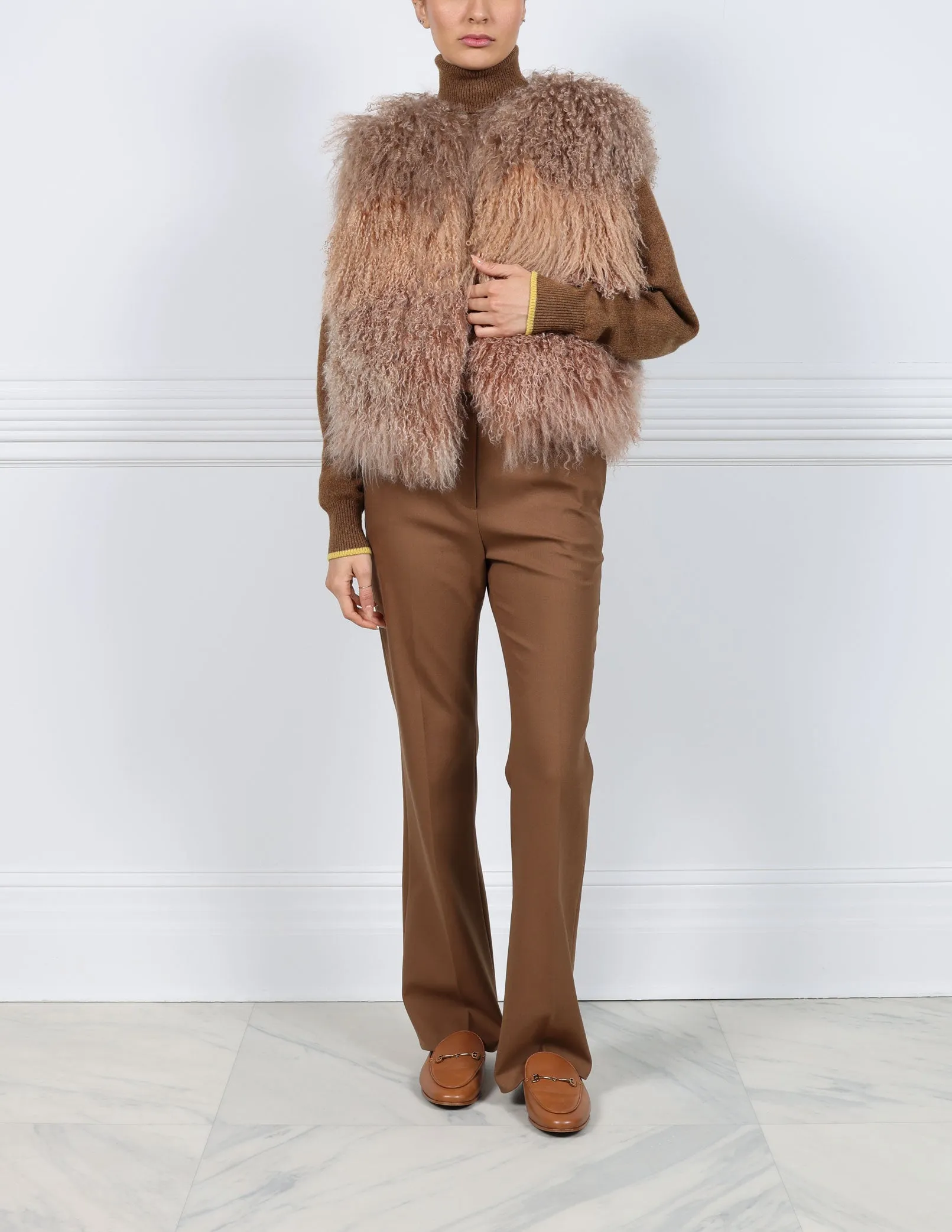 Tri-Tone Curly Shearling Vest sold by Pologeorgis product image thumbnail 3