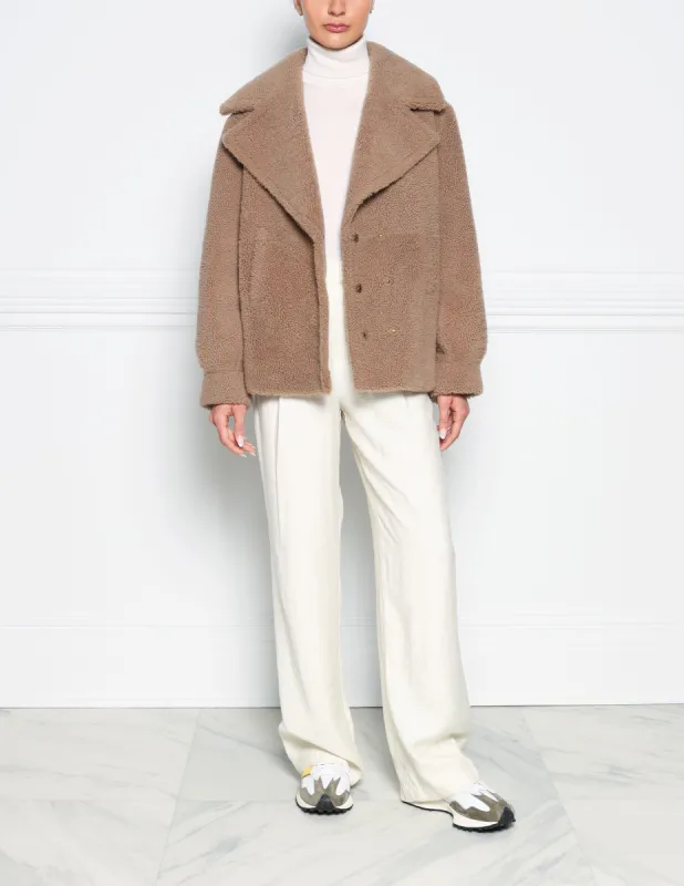 The Madeline Shearling Jacket sold by Pologeorgis