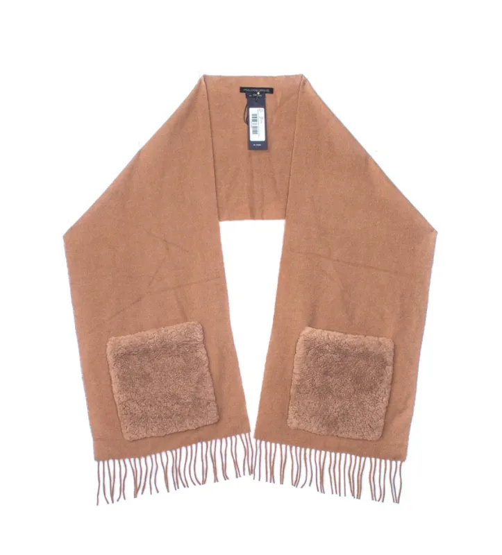 Wool Scarf With Shearling Pockets In Multiple Colors sold by Pologeorgis