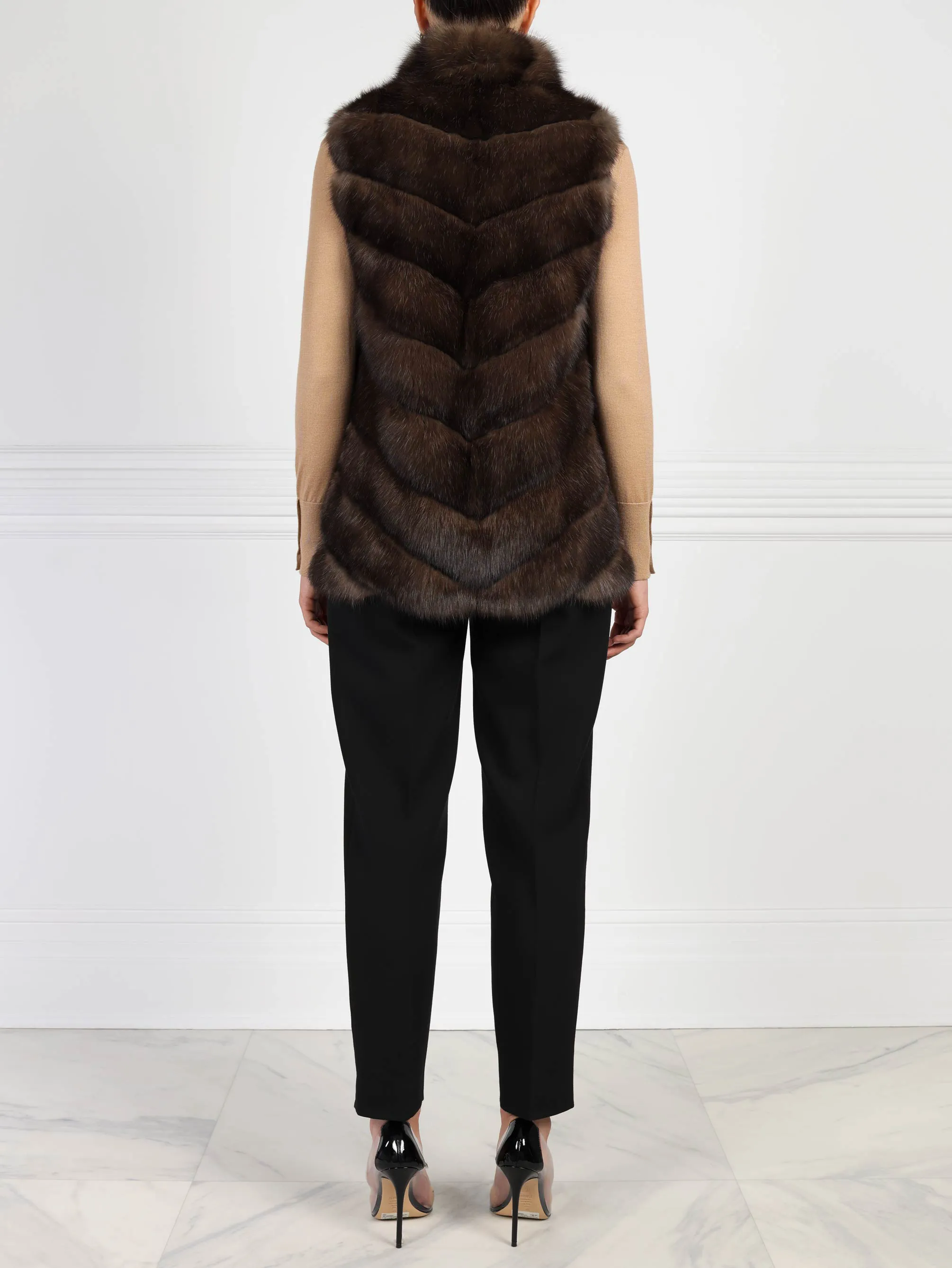 The Esme Russian Sable Fur Zip Vest sold by Pologeorgis product image thumbnail 4
