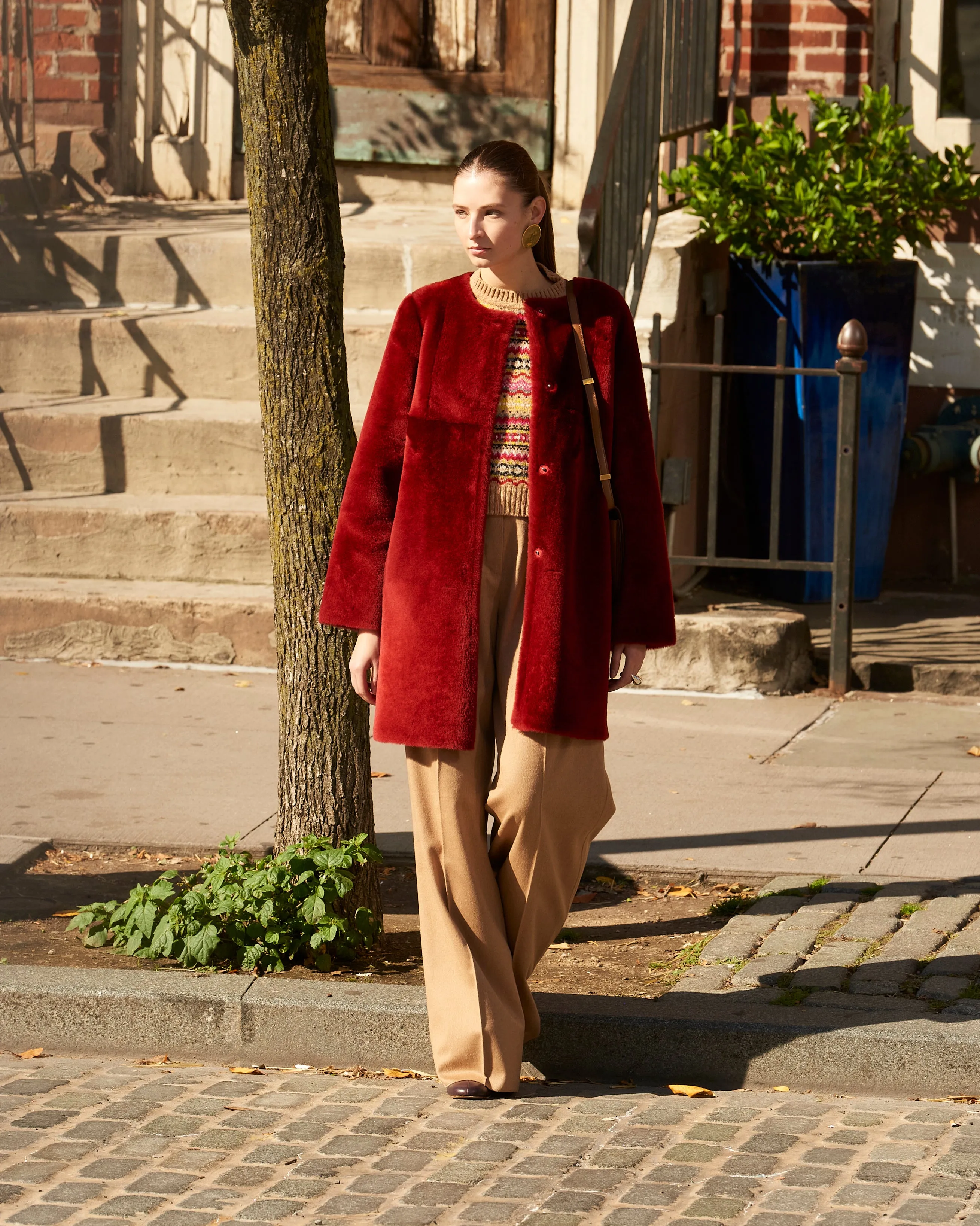 The Tempest Reversible Shearling Coat in Lavender and Merlot sold by Pologeorgis product image thumbnail 2