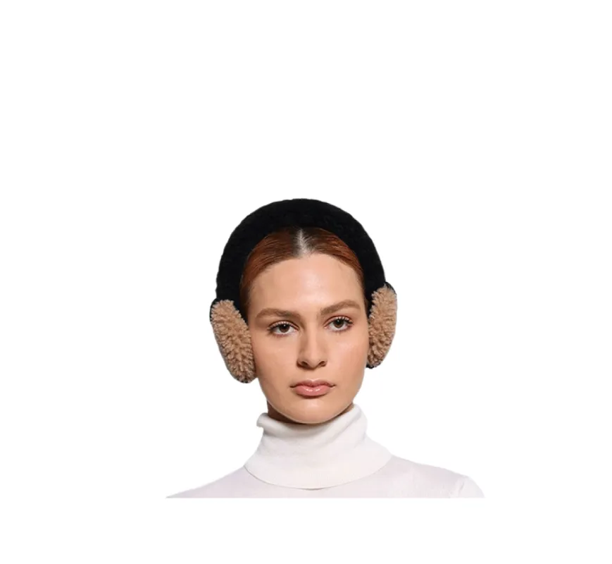 Two-Tone Shearling Wrapped Earmuffs sold by Pologeorgis