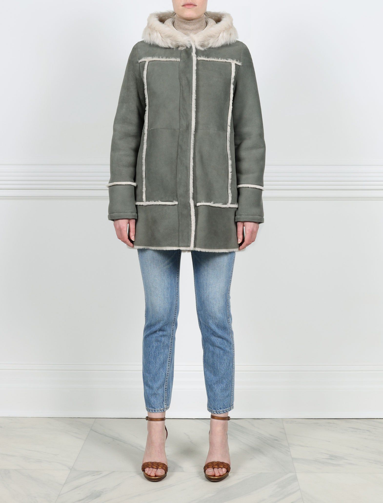Hooded Shearling Coat sold by Pologeorgis product image thumbnail 3