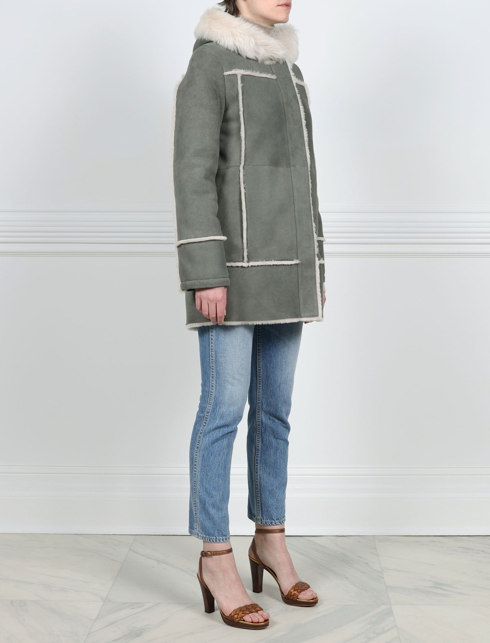 Hooded Shearling Coat sold by Pologeorgis product image thumbnail 4