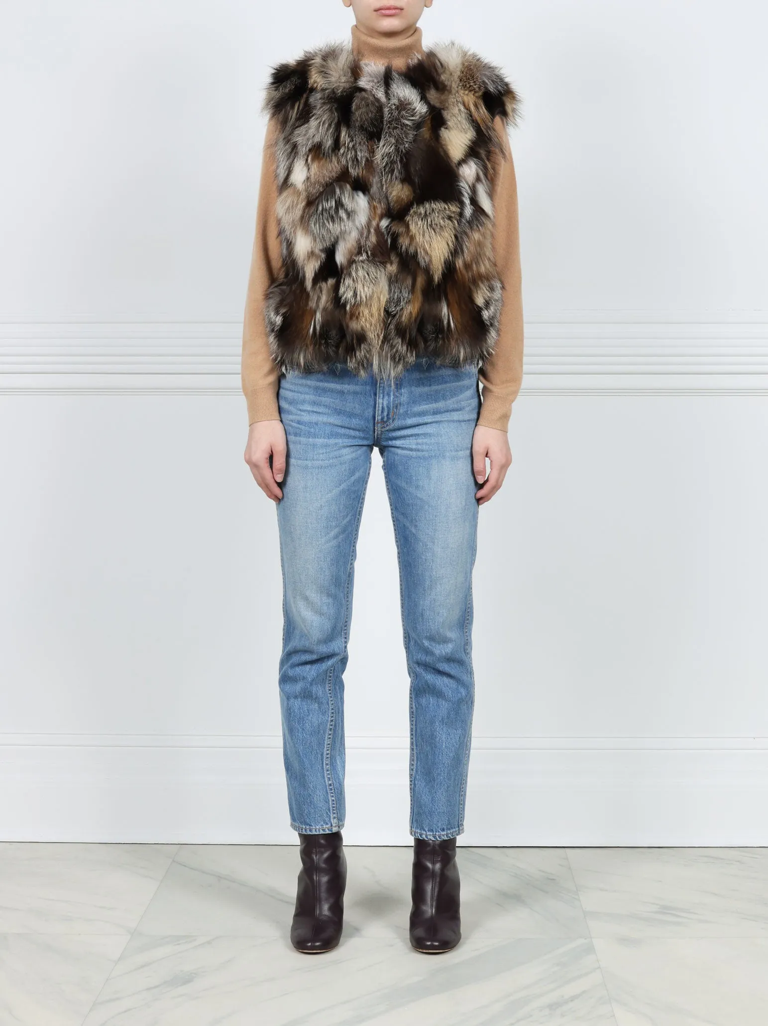 Fox Fur Patchwork Vest sold by Pologeorgis product image thumbnail 5