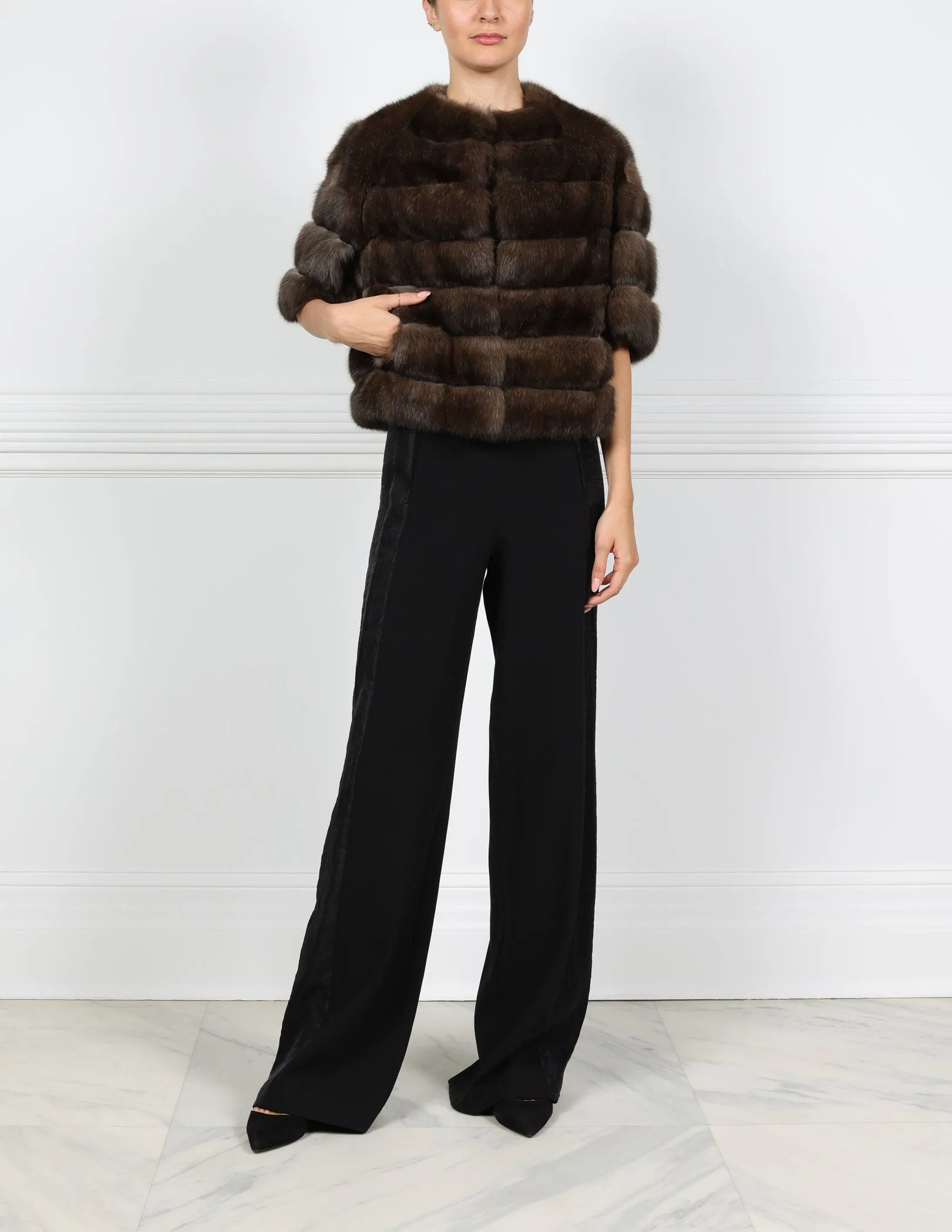 The Daphne Sable & Suede Fur Jacket sold by Pologeorgis product image thumbnail 3