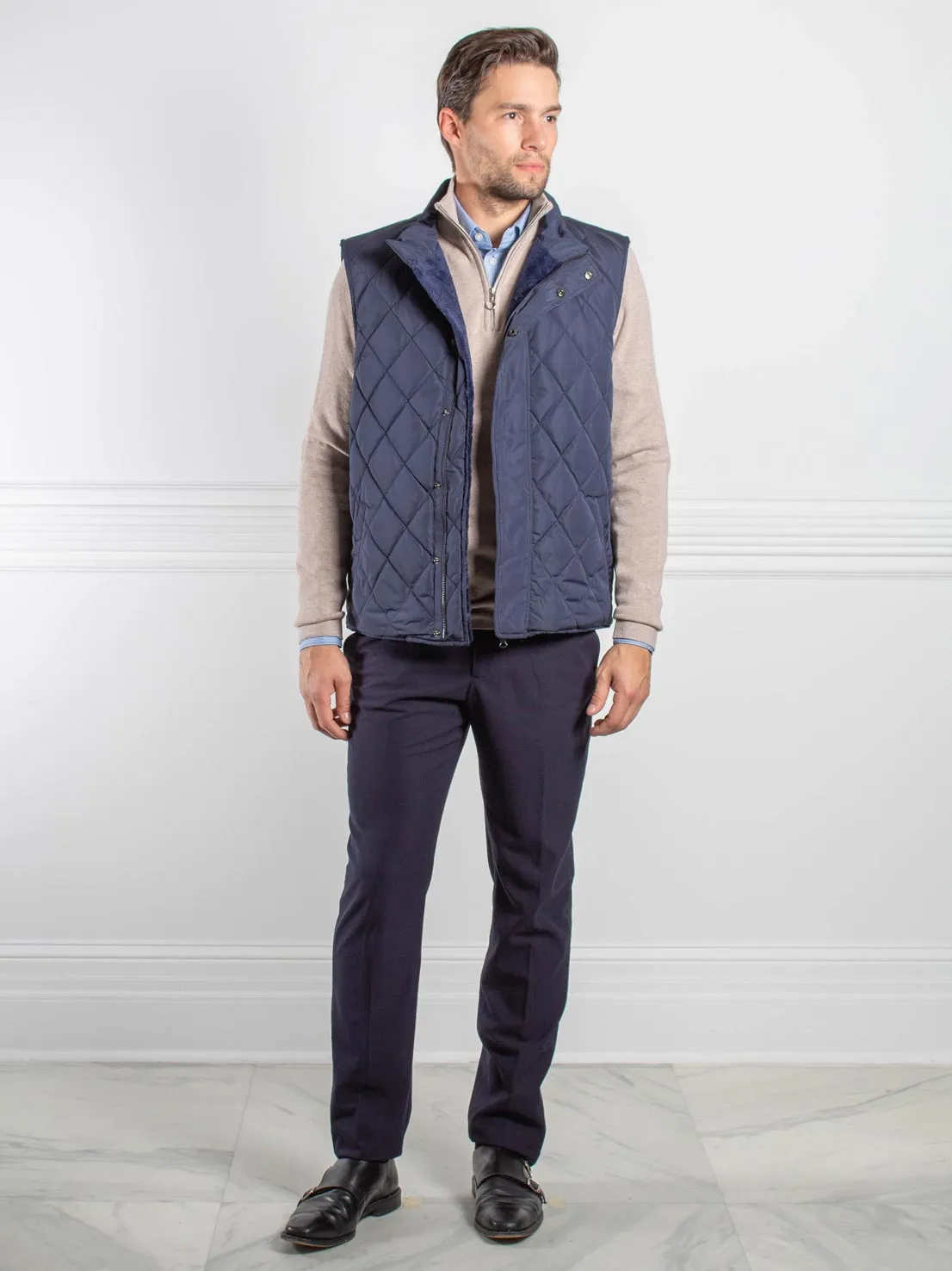 Mens Sheared Mink Lined Puffer Vest sold by Pologeorgis product image thumbnail 2