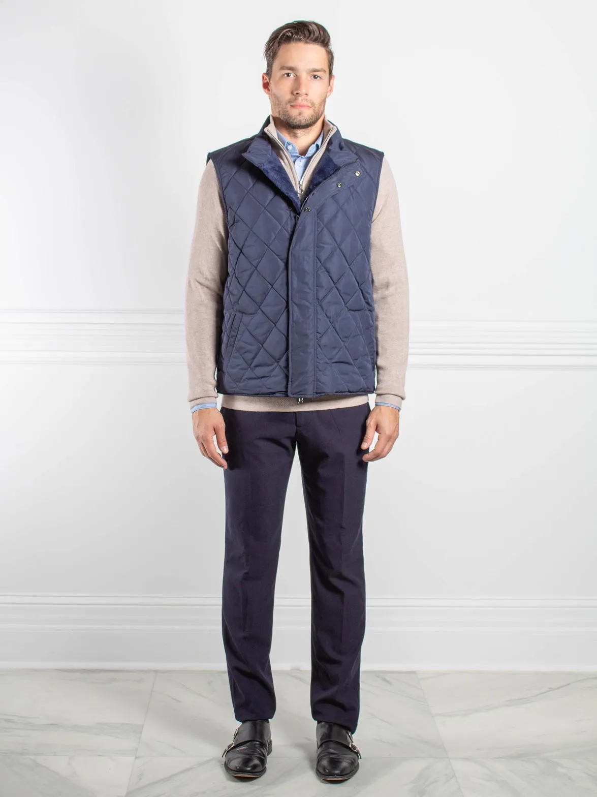 Mens Sheared Mink Lined Puffer Vest sold by Pologeorgis