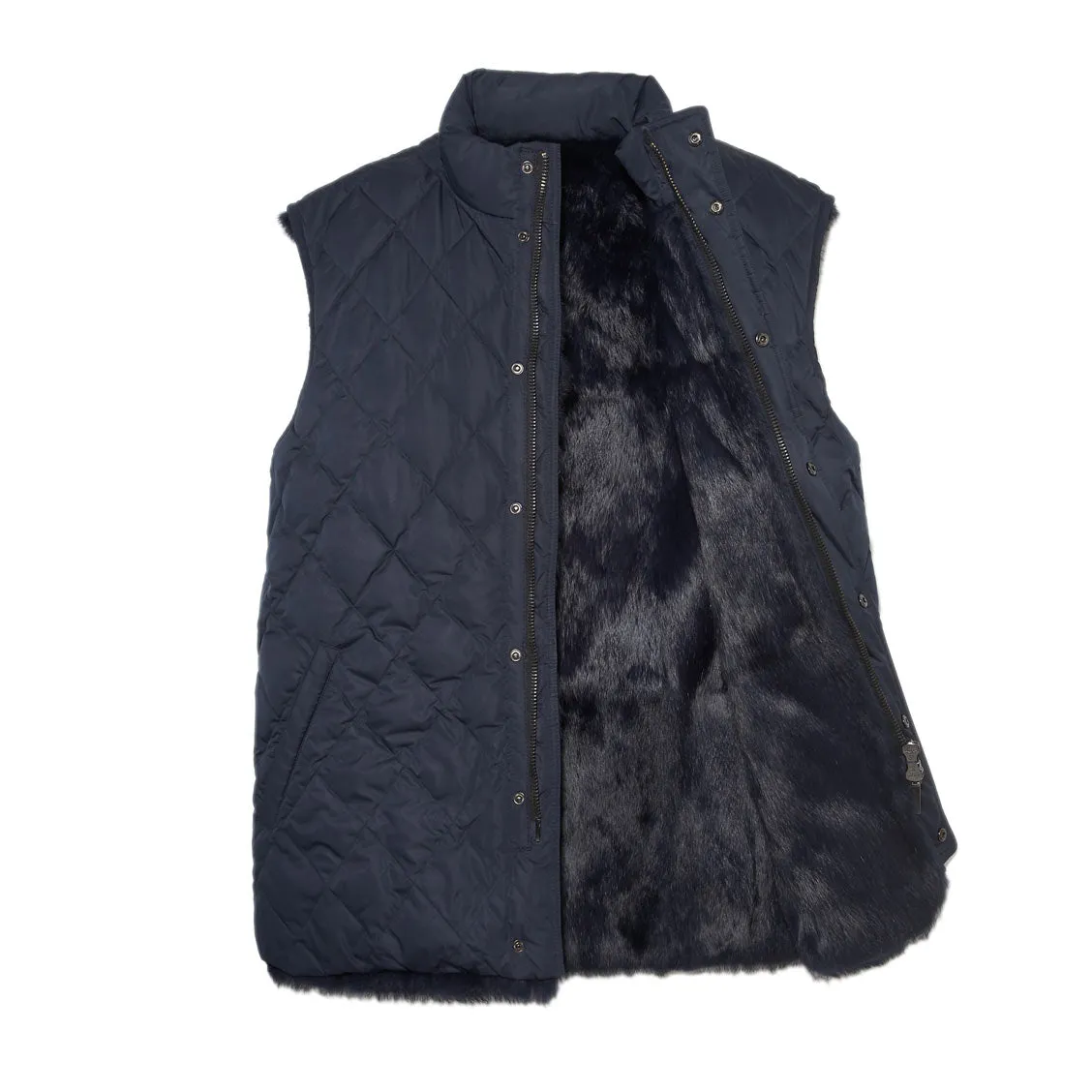 Mens Sheared Mink Lined Puffer Vest sold by Pologeorgis product image thumbnail 4