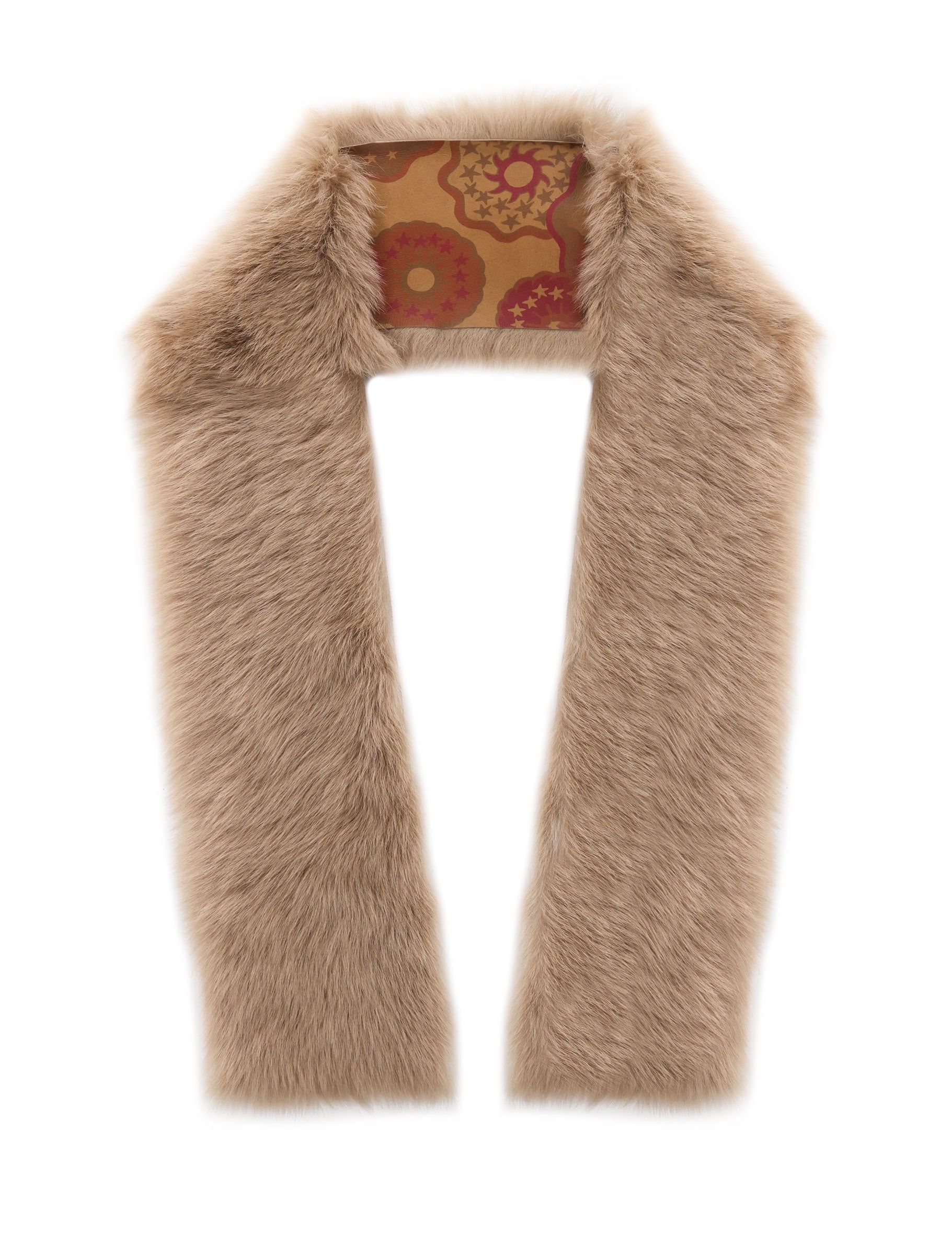 Fantastic Flowers Printed Reversible Shearling Pull Through Scarf Designed by Zandra Rhodes sold by Pologeorgis