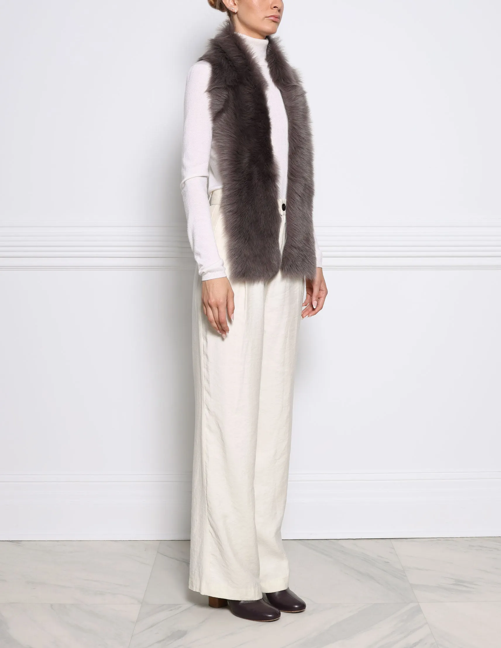 Toscana Shearling Raw Edge Scarf sold by Pologeorgis product image thumbnail 2