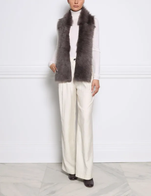 Toscana Shearling Raw Edge Scarf sold by Pologeorgis