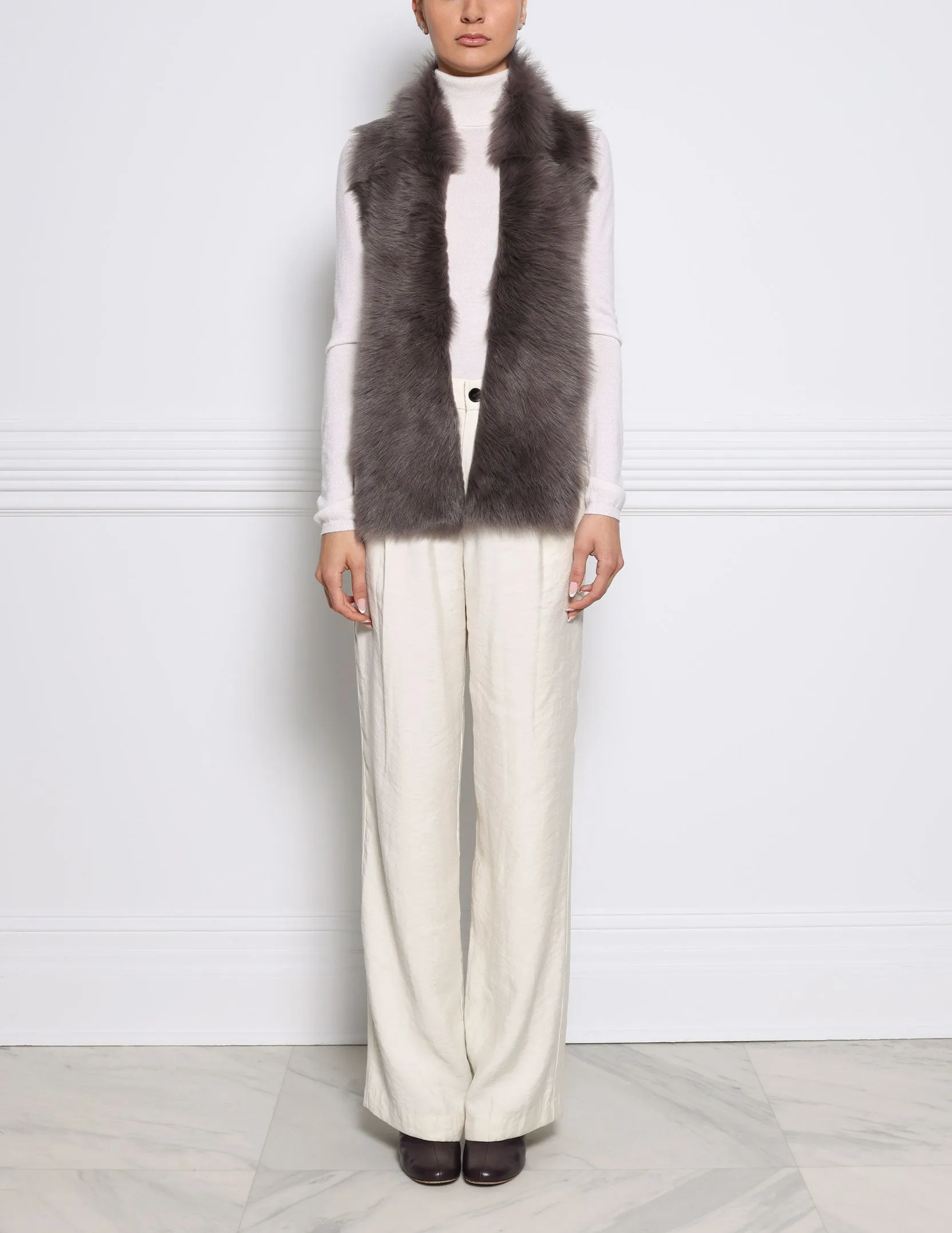 Toscana Shearling Raw Edge Scarf sold by Pologeorgis product image thumbnail 3