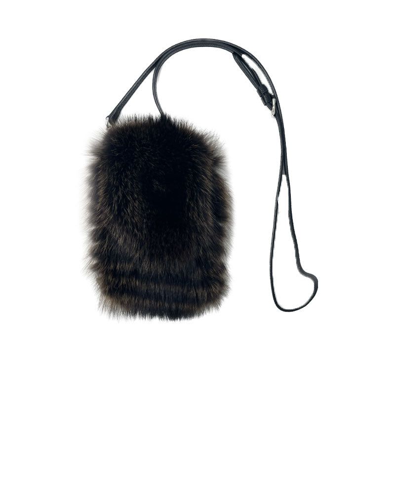 Fur Phone Bag with Leather Strap sold by Pologeorgis
