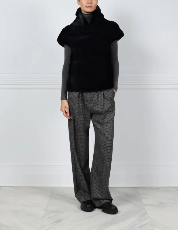 Dyed Sheared Mink Fur Cap Sleeve Pullover sold by Pologeorgis