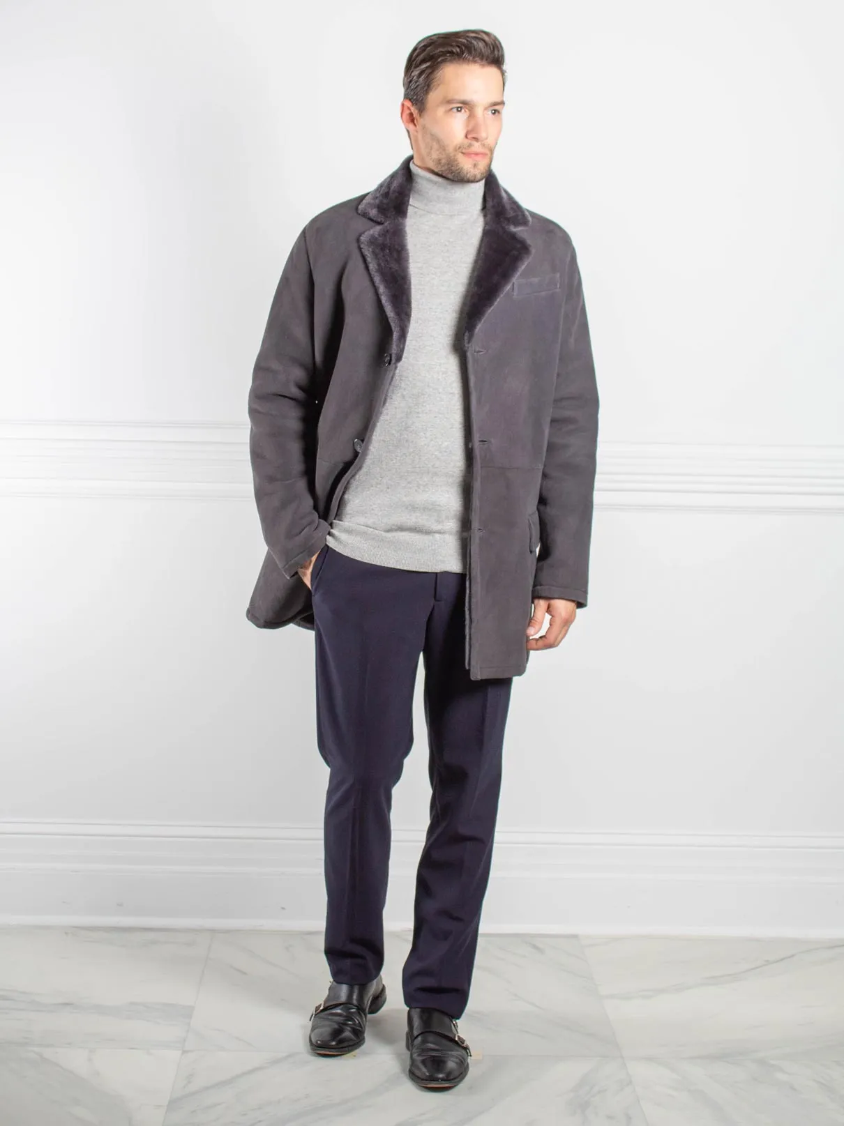 Mens Shearling Jacket sold by Pologeorgis product image thumbnail 2