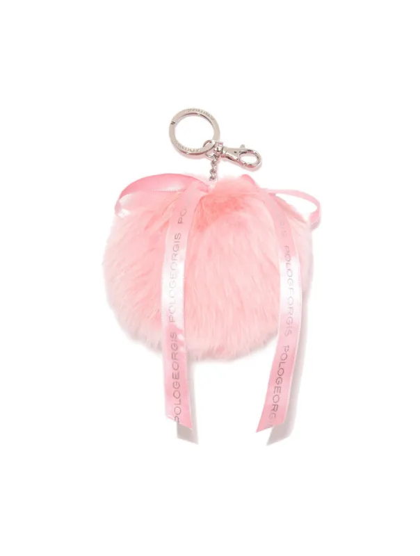 The Furkissed Pom Pom Keychain In Pink sold by Pologeorgis