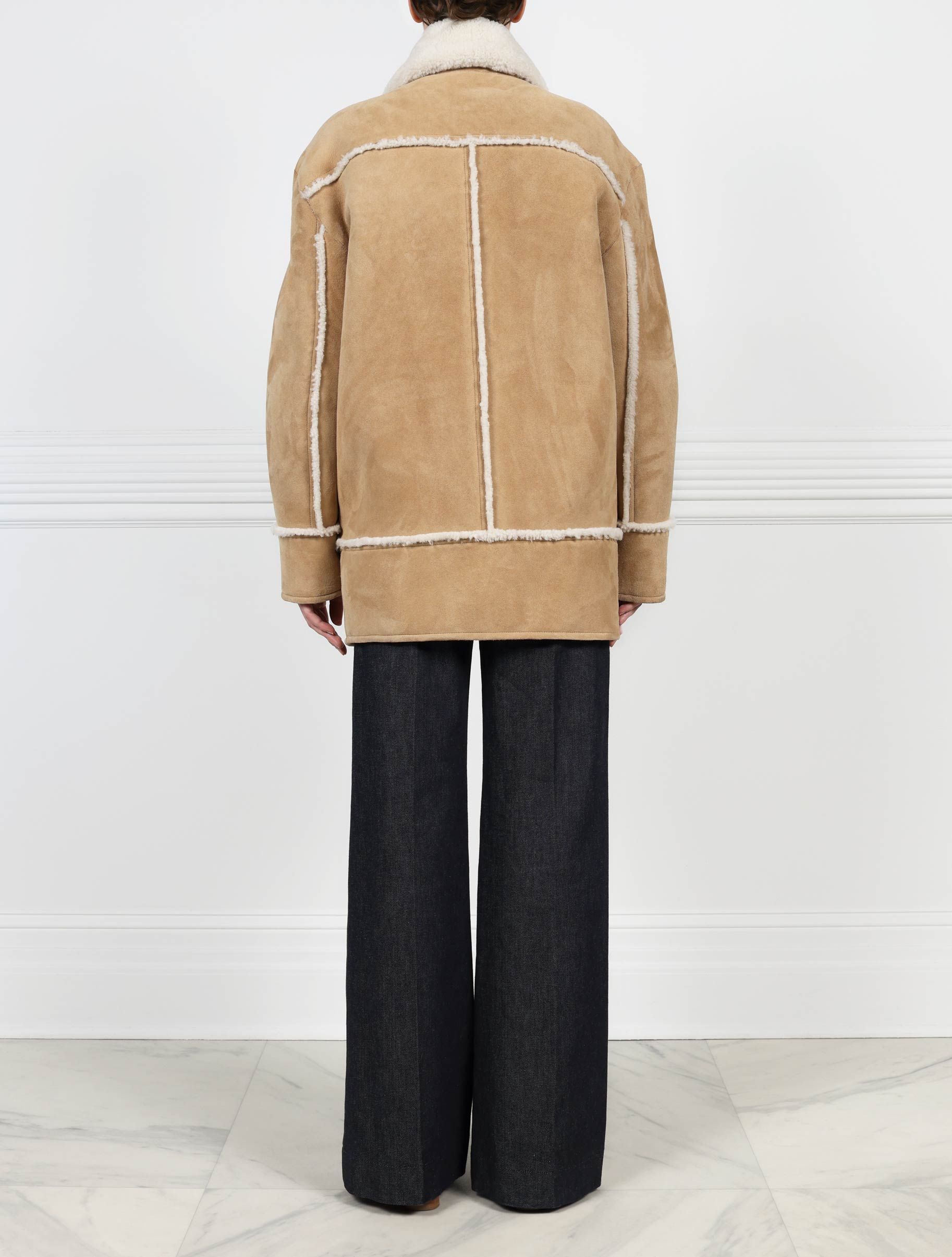 Oversized Zip Front Shearling Jacket sold by Pologeorgis product image thumbnail 2