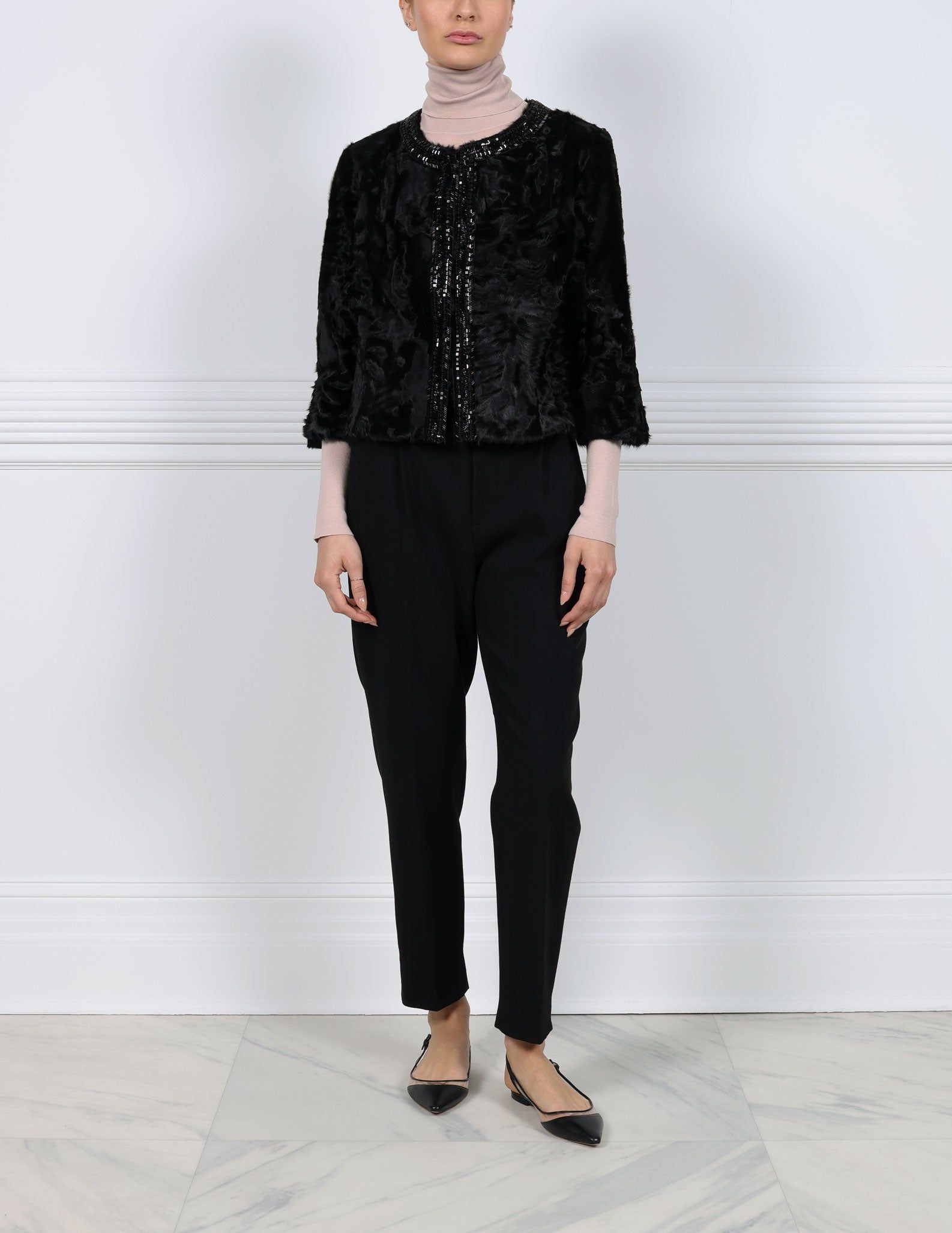 The Kaia Silky Lamb Jacket sold by Pologeorgis