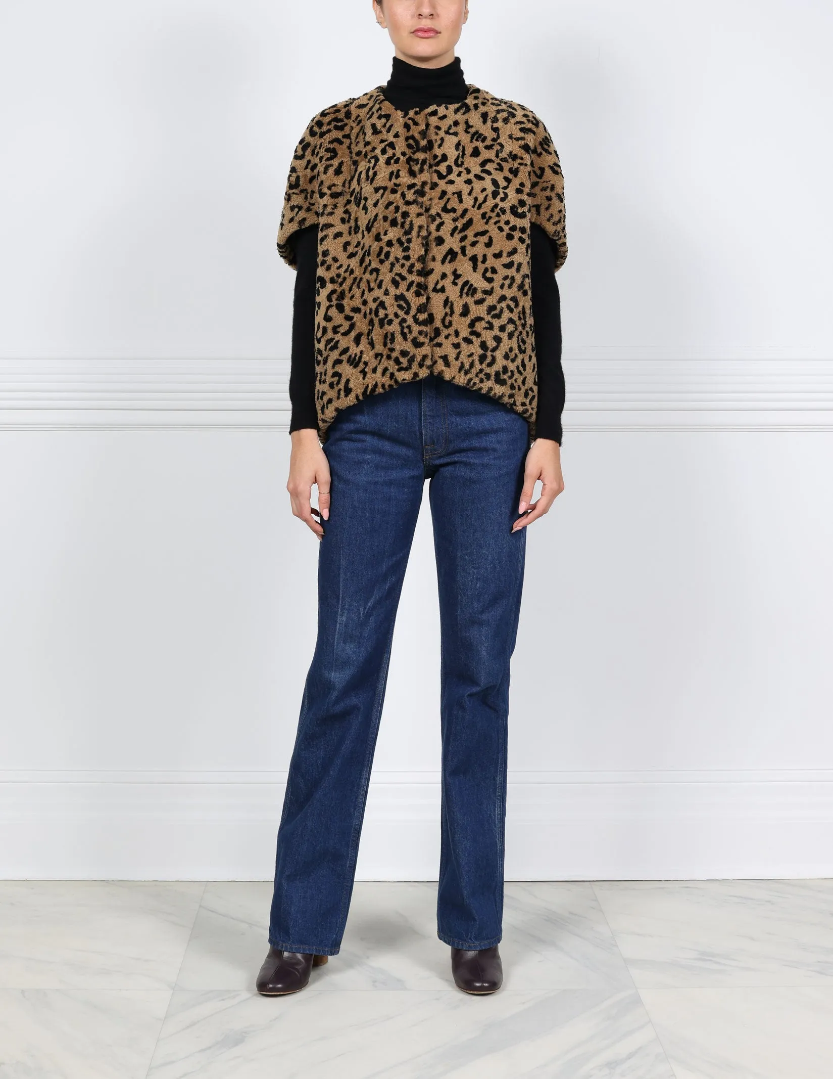 The Sassy Leopard Printed Upcycled Shearling Vest sold by Pologeorgis product image thumbnail 2