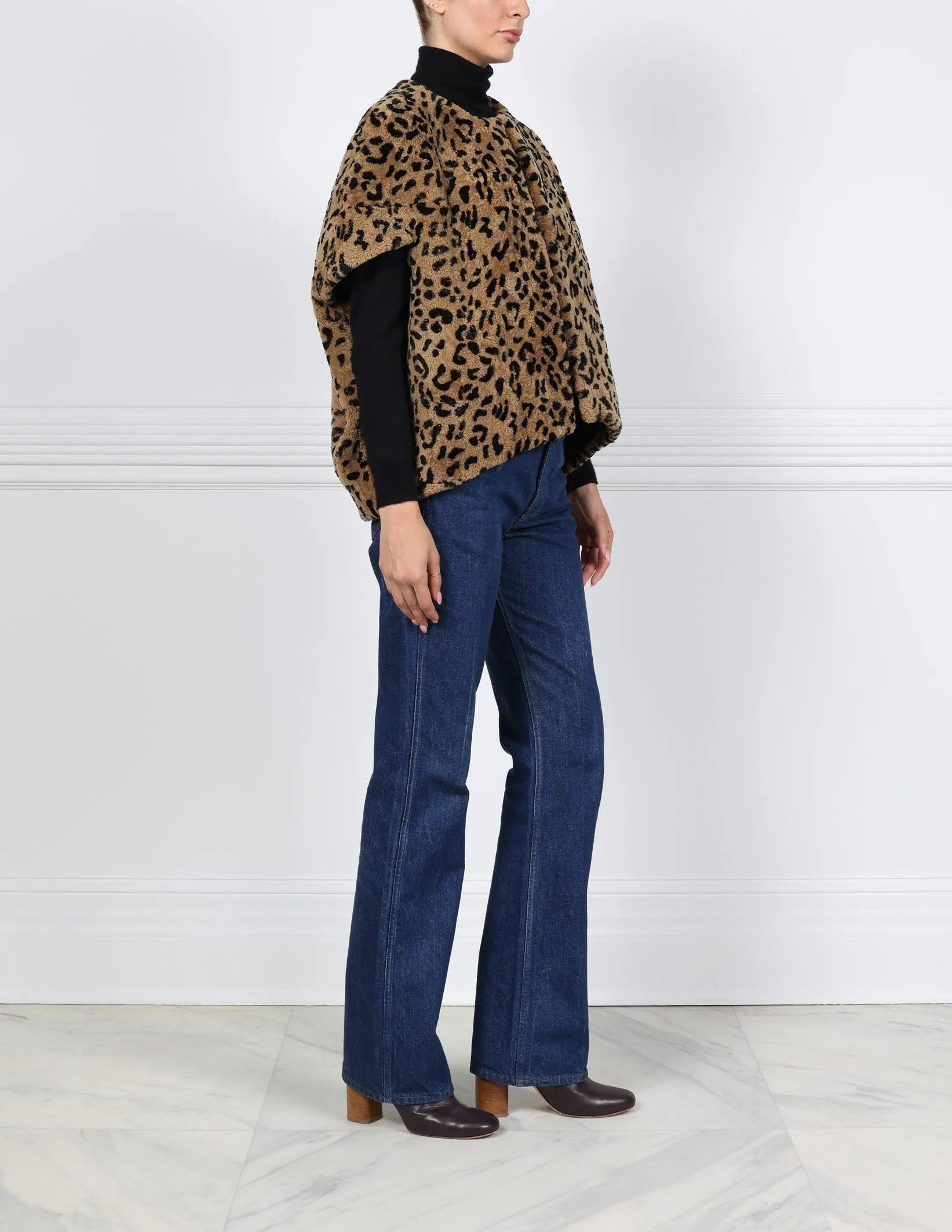 The Sassy Leopard Printed Upcycled Shearling Vest sold by Pologeorgis product image thumbnail 3