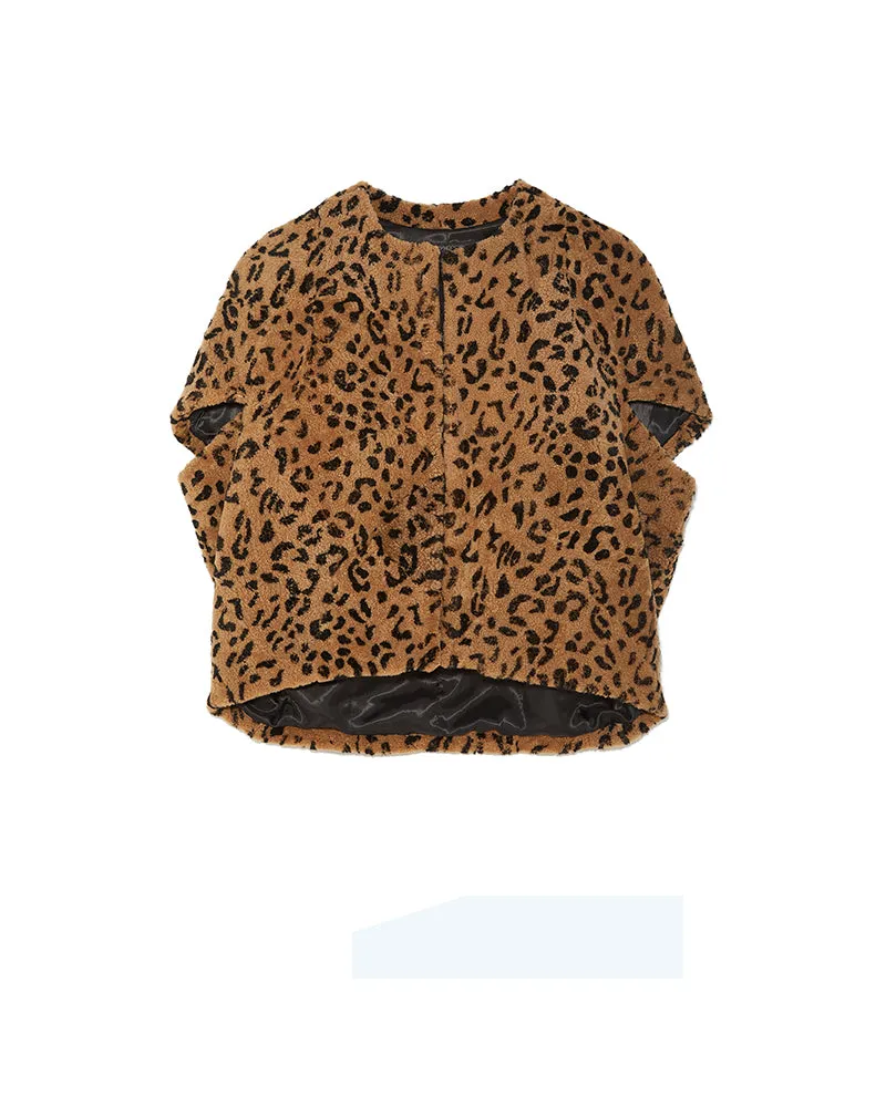 The Sassy Leopard Printed Upcycled Shearling Vest sold by Pologeorgis product image thumbnail 5
