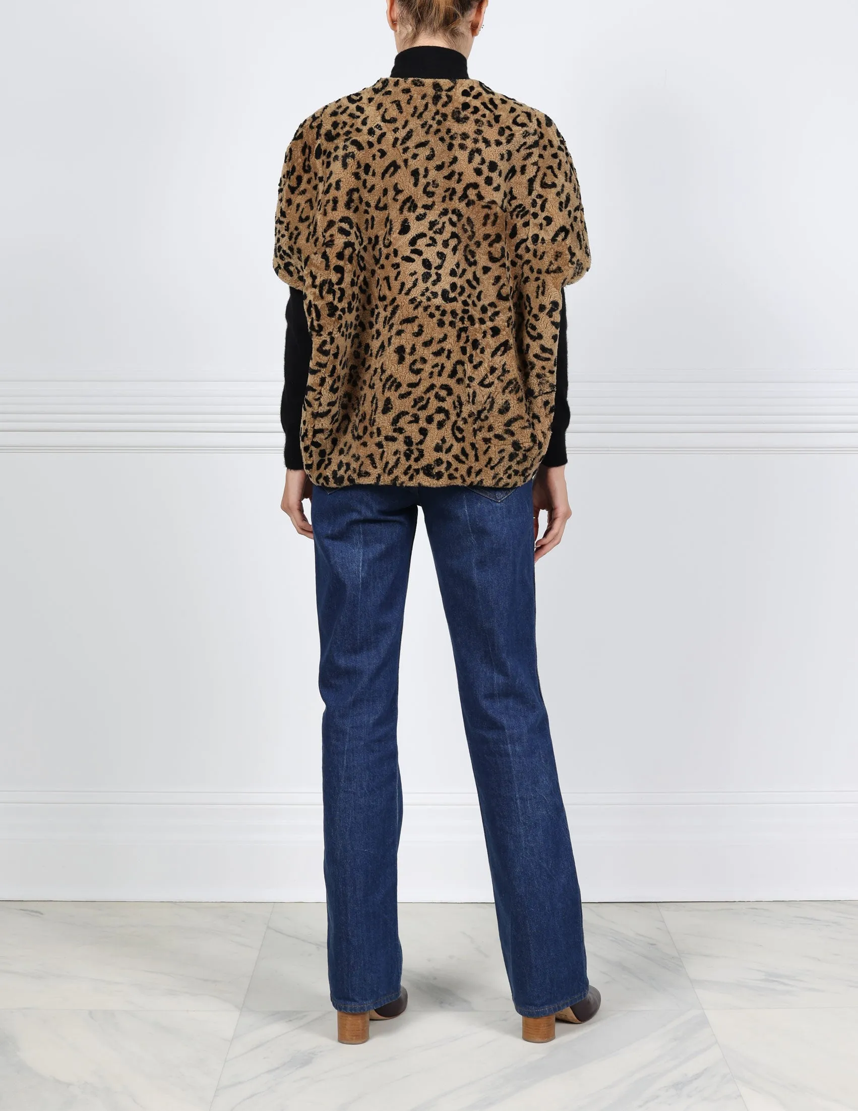 The Sassy Leopard Printed Upcycled Shearling Vest sold by Pologeorgis product image thumbnail 4