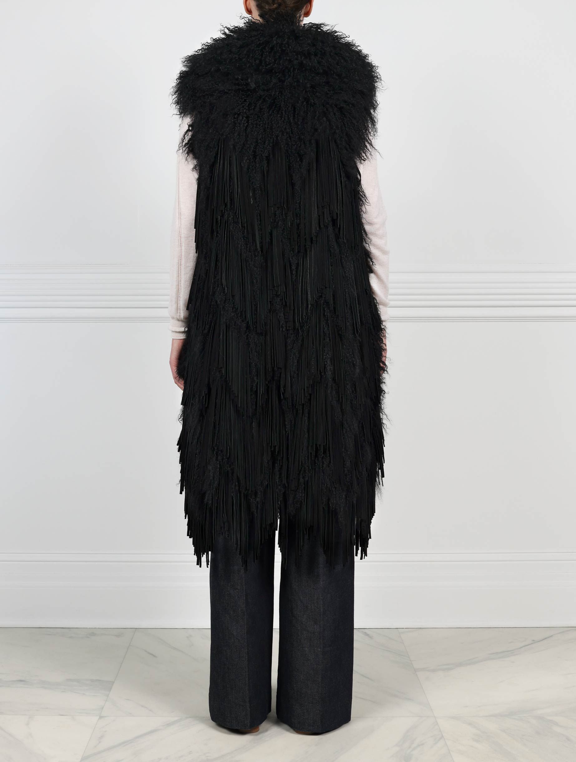 Lamb With Suede Fringe Vest sold by Pologeorgis product image thumbnail 2