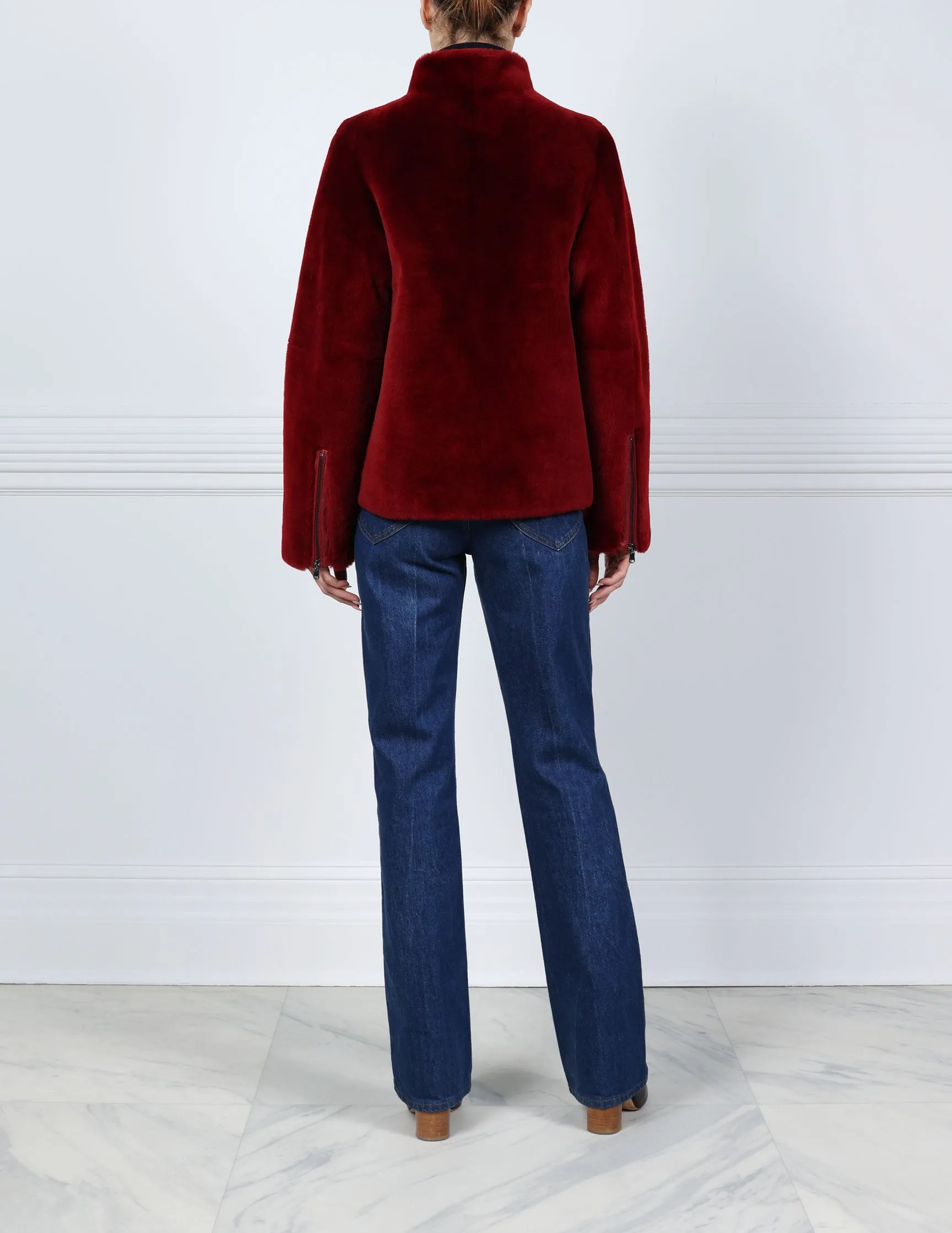 The Elaine Shearling Jacket in Merlot sold by Pologeorgis product image thumbnail 4