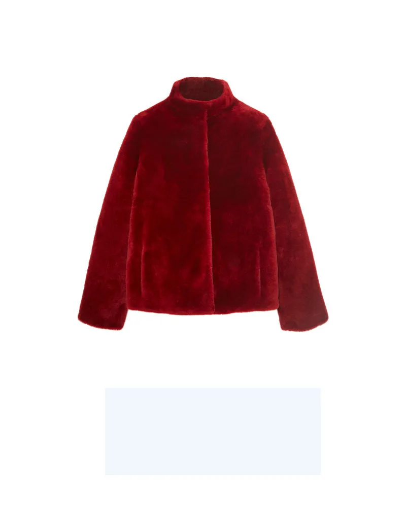 The Elaine Shearling Jacket in Merlot sold by Pologeorgis product image thumbnail 5