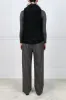 Upcycled Shearling V-Neck Vest with Curly Lamb Trim sold by Pologeorgis
