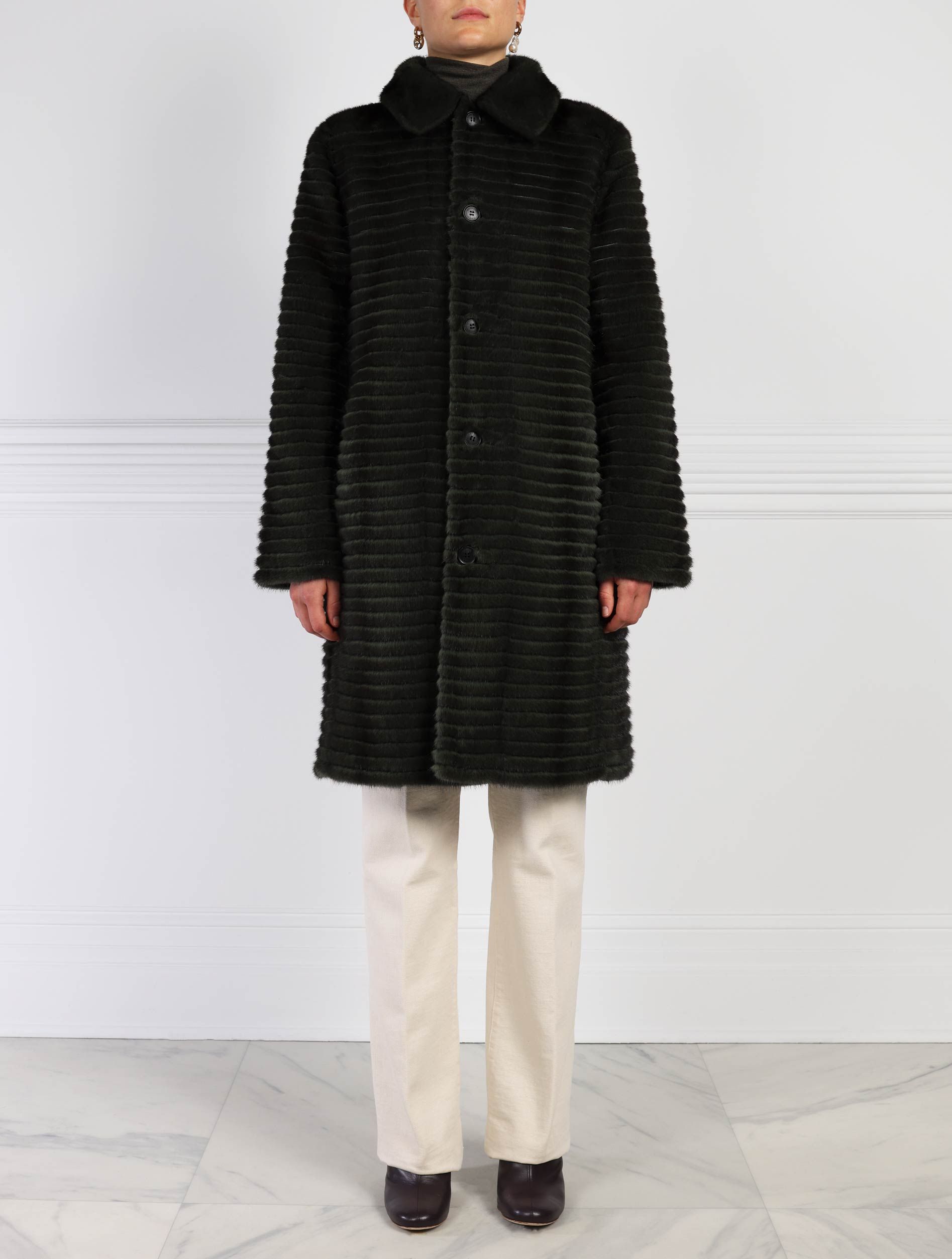 The Arleth Stripped Mink Reversible Coat sold by Pologeorgis product image thumbnail 5