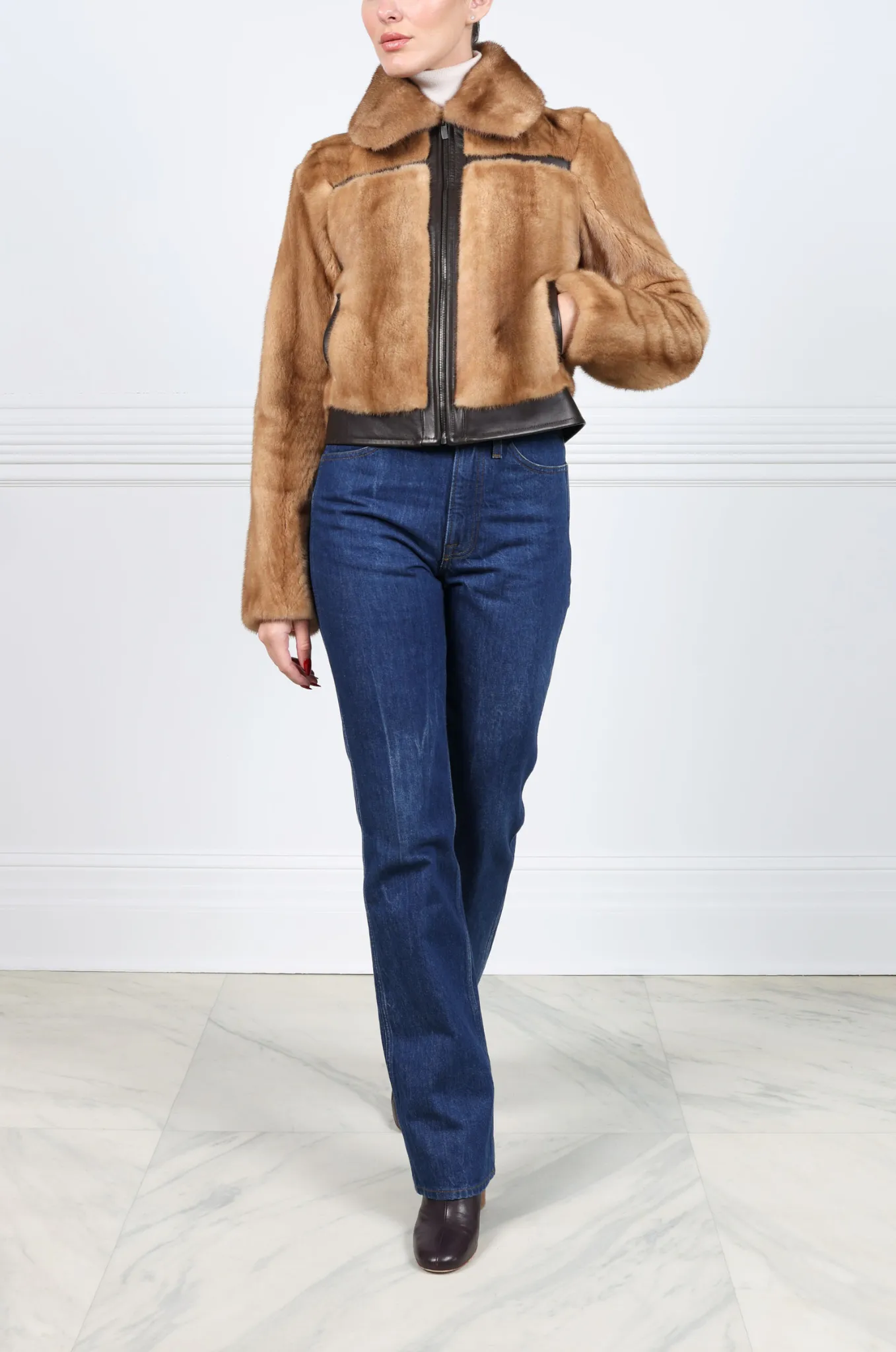 The Rowan Mink Jacket sold by Pologeorgis