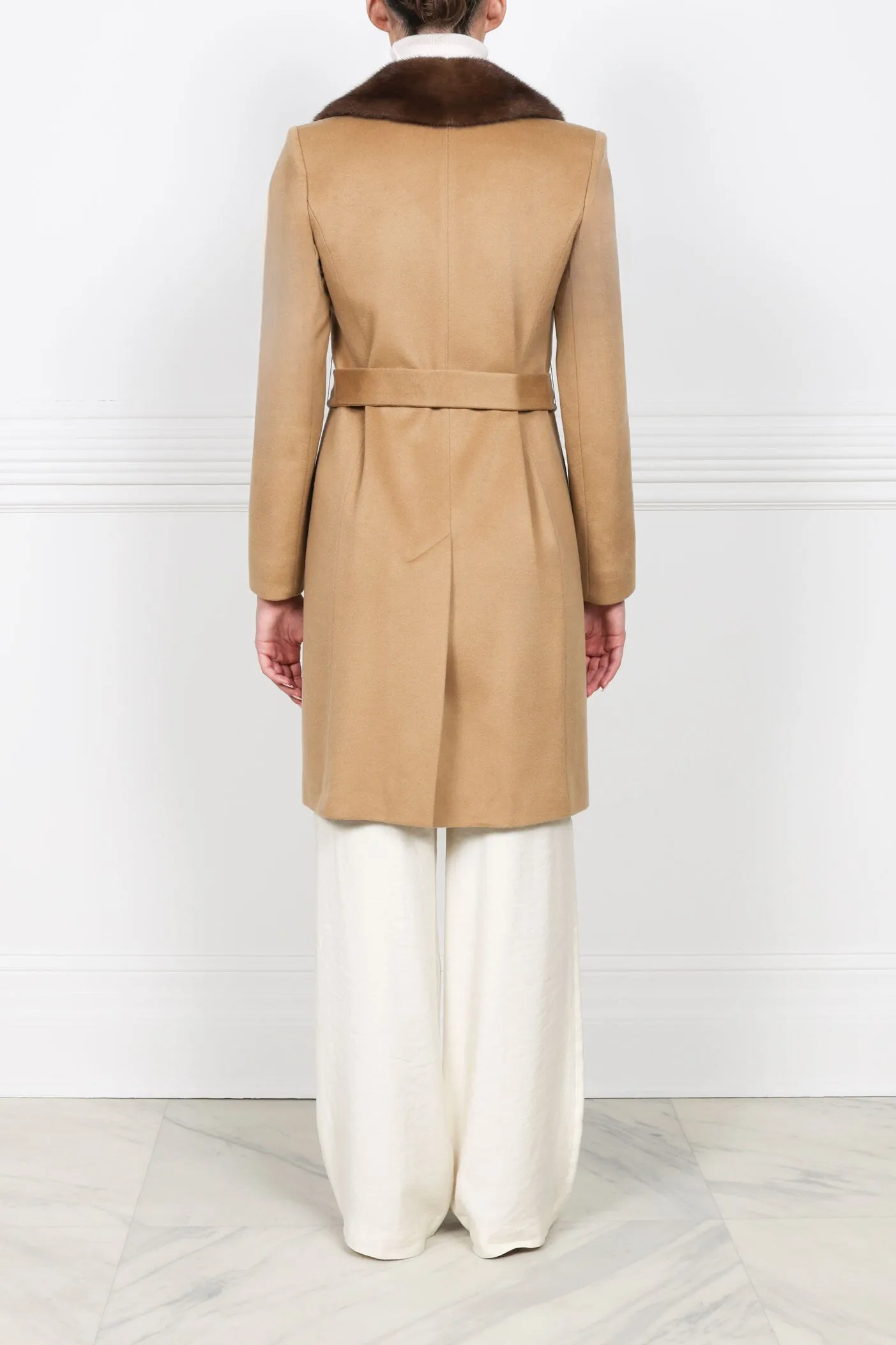 The Reece Cashmere Coat with Mink Fur Collar sold by Pologeorgis product image thumbnail 4