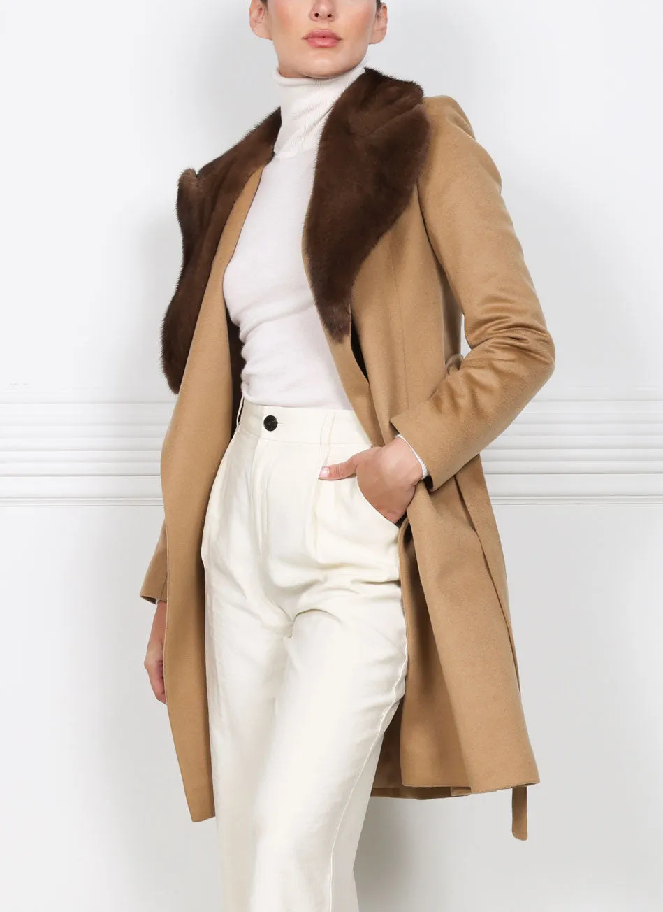 The Reece Cashmere Coat with Mink Fur Collar sold by Pologeorgis product image thumbnail 5