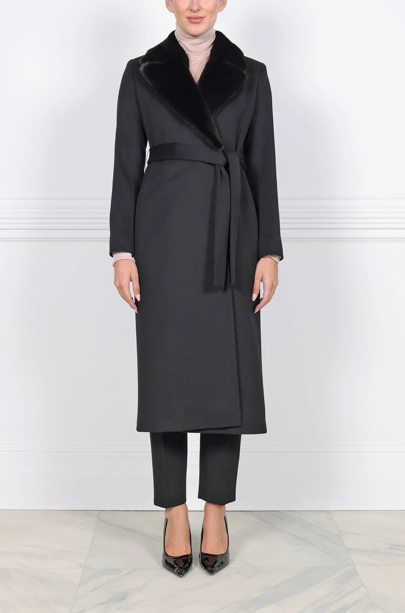 The Lottie Wool Coat with Mink Fur Collar sold by Pologeorgis product image thumbnail 2