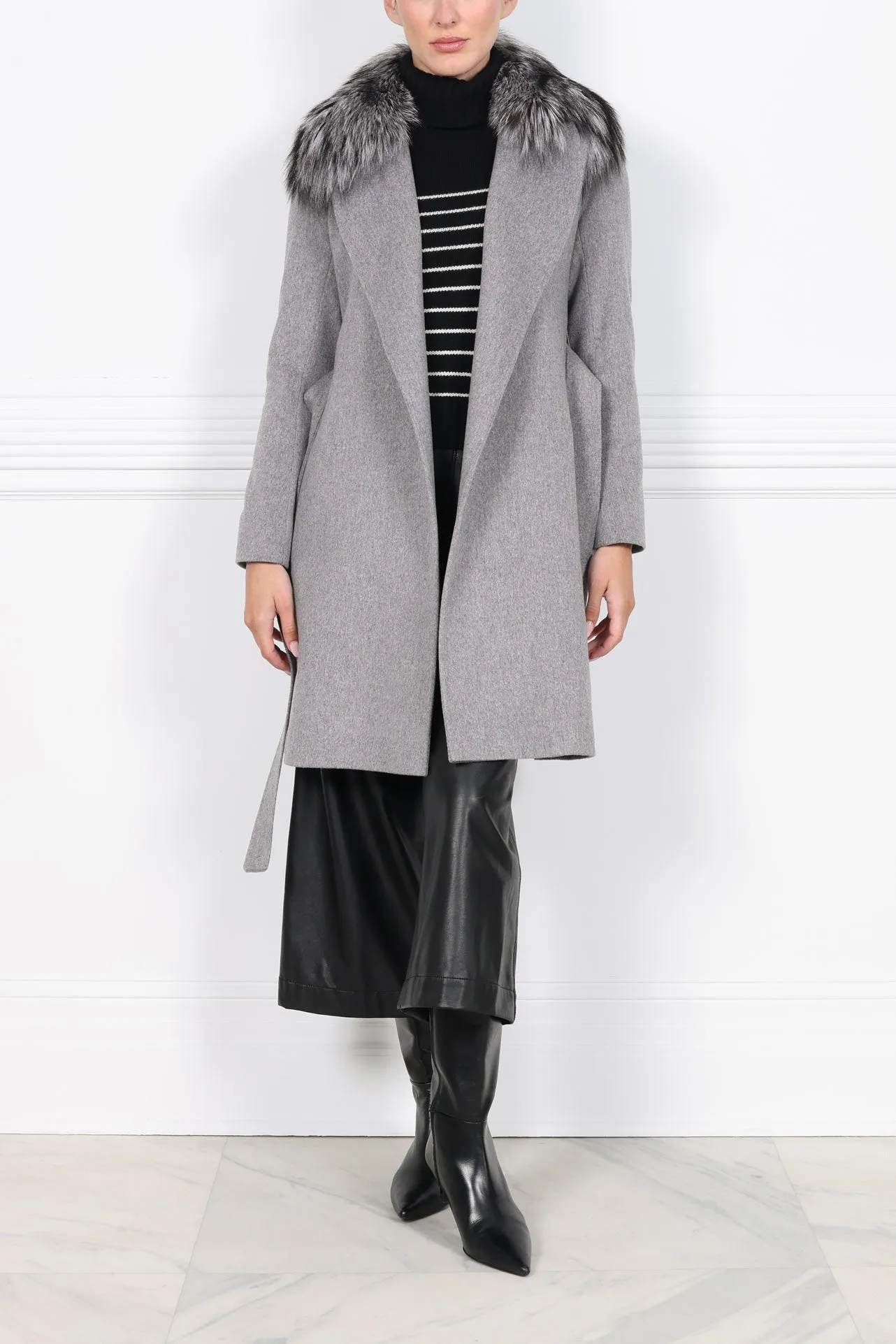The Amal Wool Coat with Fur Collar sold by Pologeorgis product image thumbnail 2