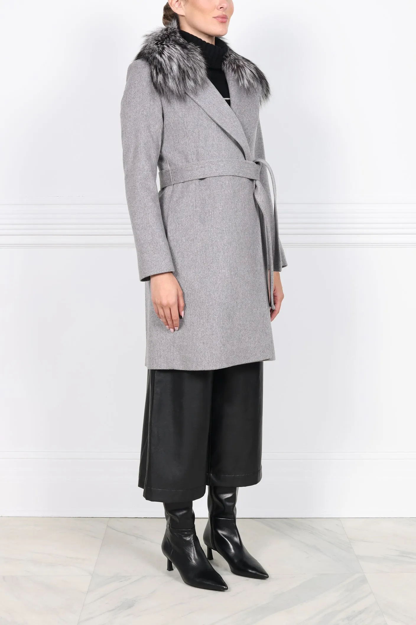 The Amal Wool Coat with Fur Collar sold by Pologeorgis product image thumbnail 3