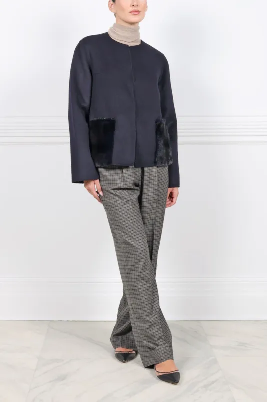 The Charlotte Wool/Cashmere and Mink Fur Jacket sold by Pologeorgis