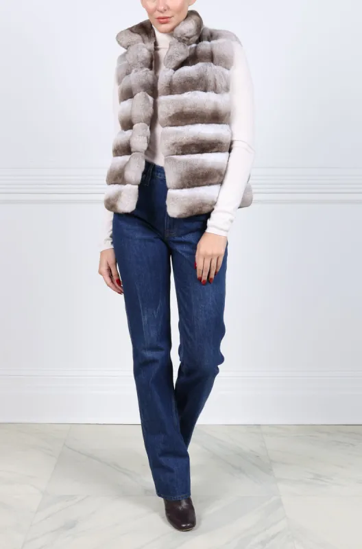 The Tristan Chinchilla Fur Vest sold by Pologeorgis