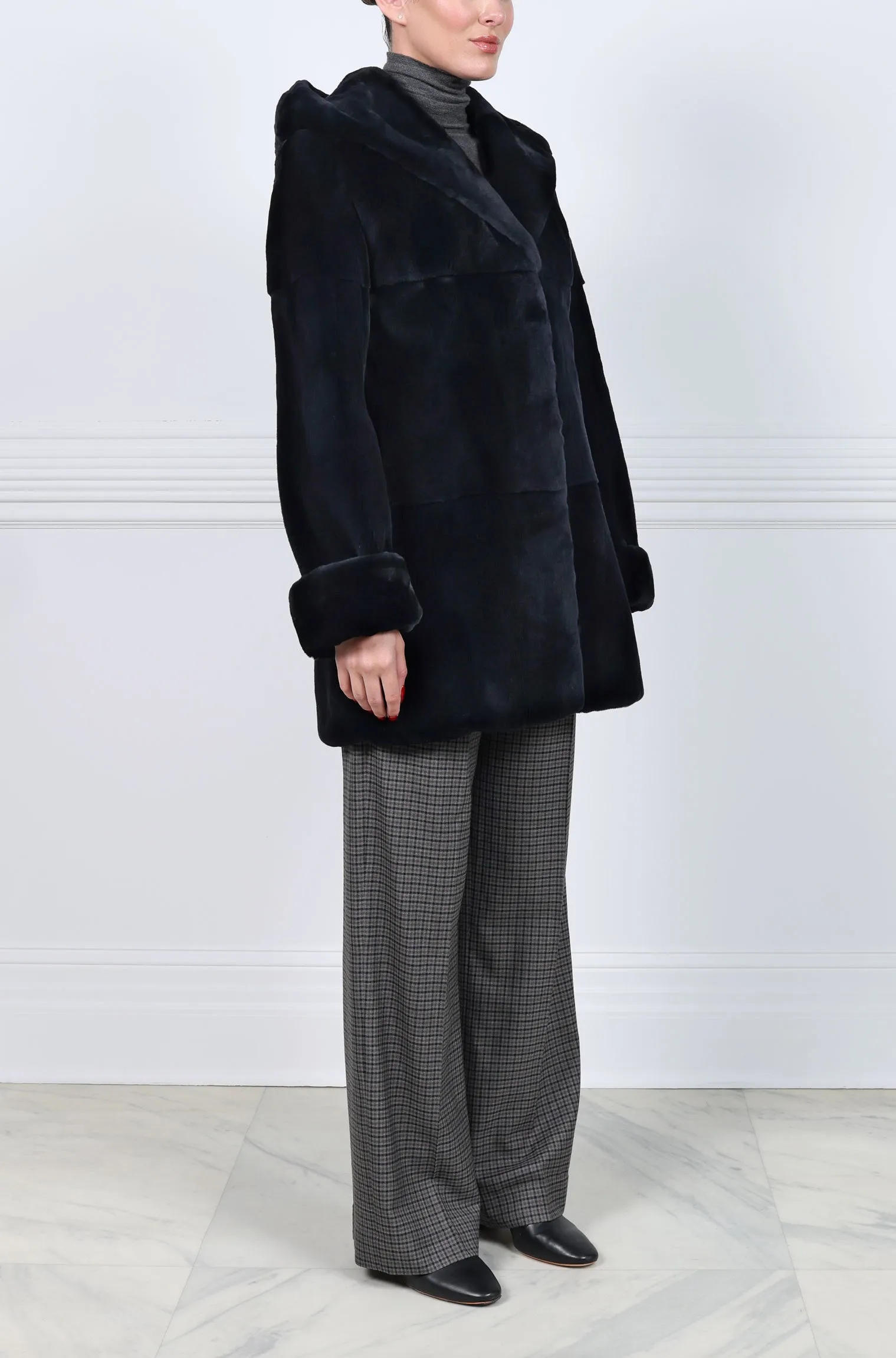 The Bella Plucked Mink Coat sold by Pologeorgis product image thumbnail 5