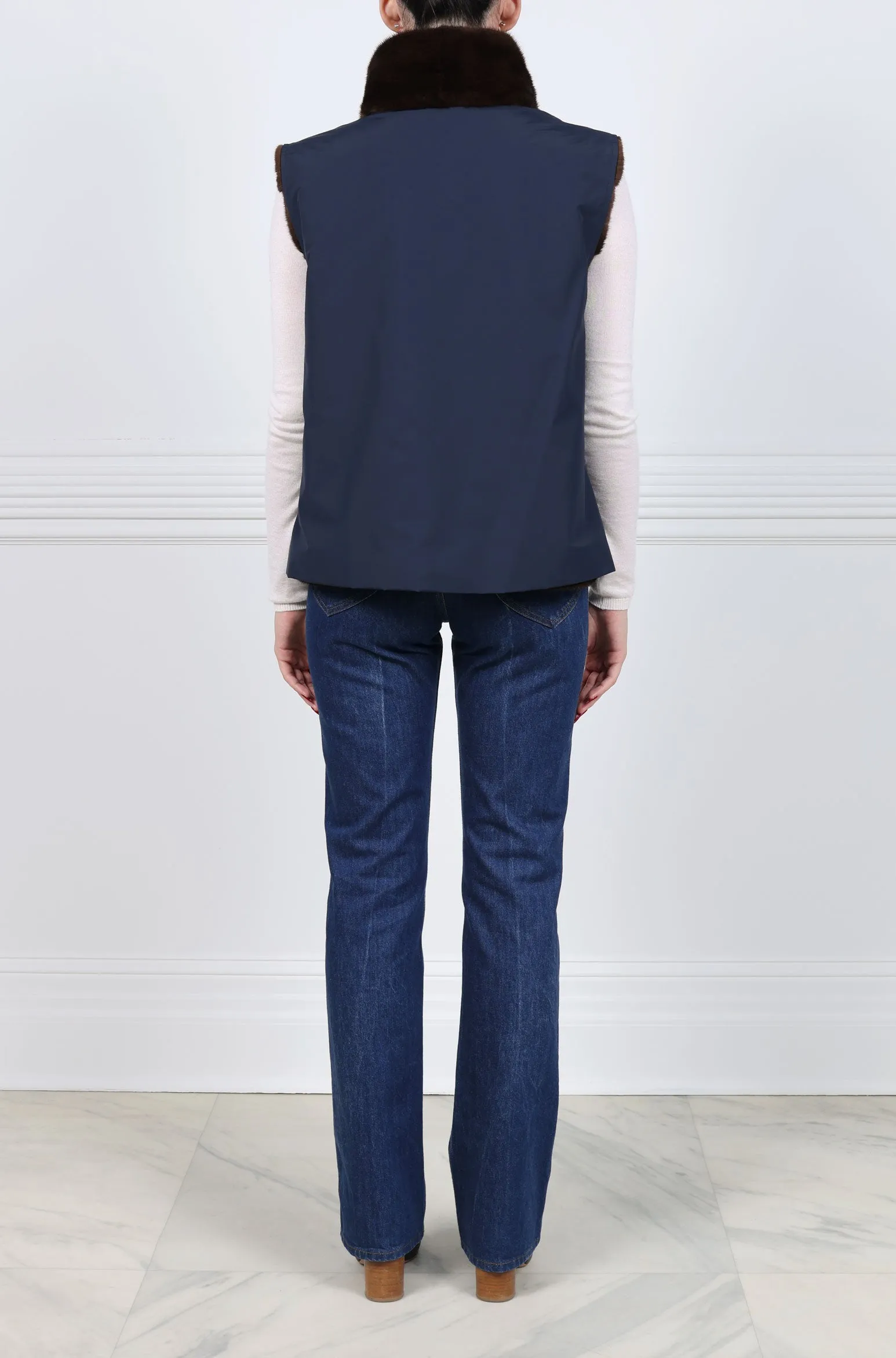 The Nina Storm Mink Fur Long Vest sold by Pologeorgis product image thumbnail 4