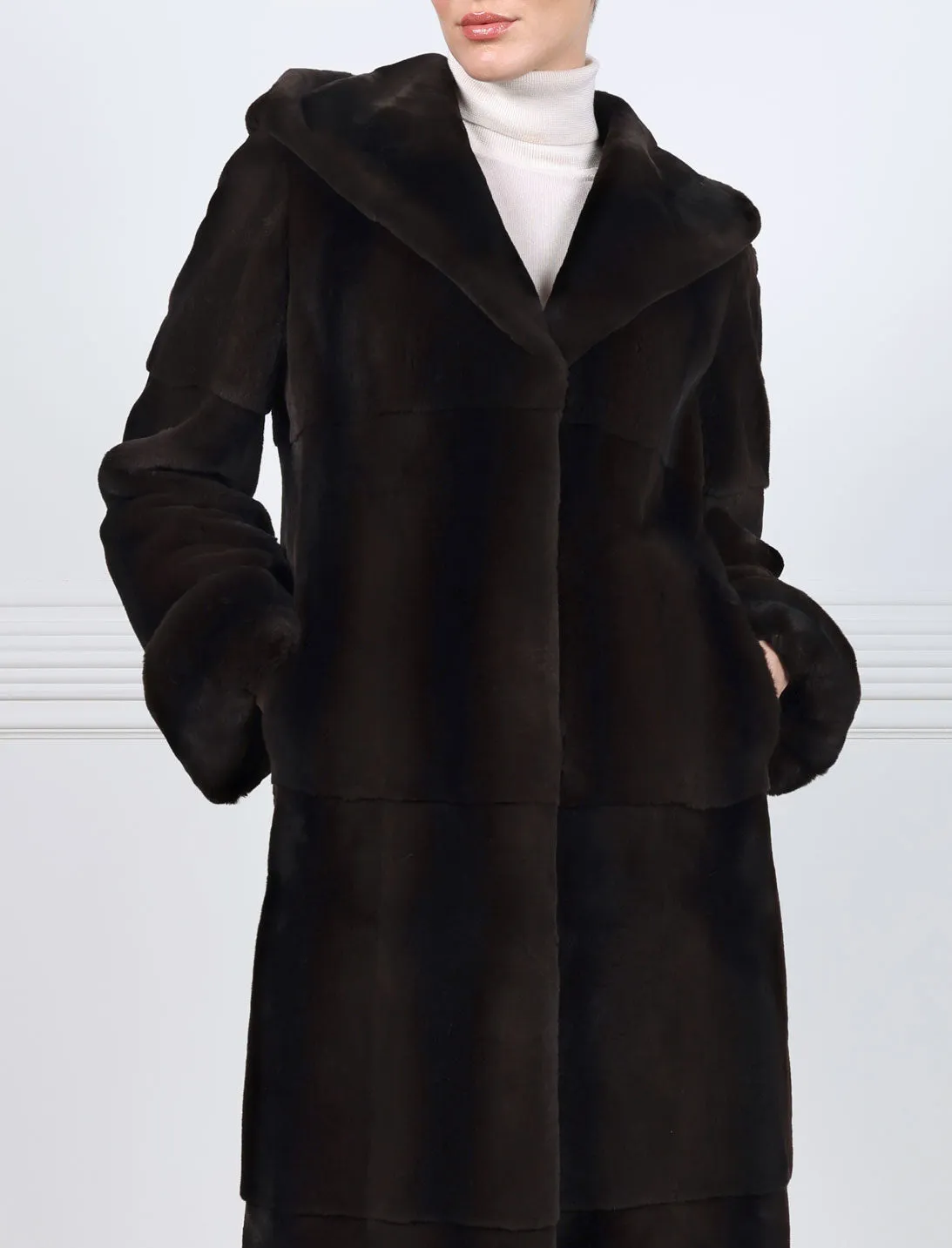 The Nico Plucked Mink Fur Coat sold by Pologeorgis product image thumbnail 5